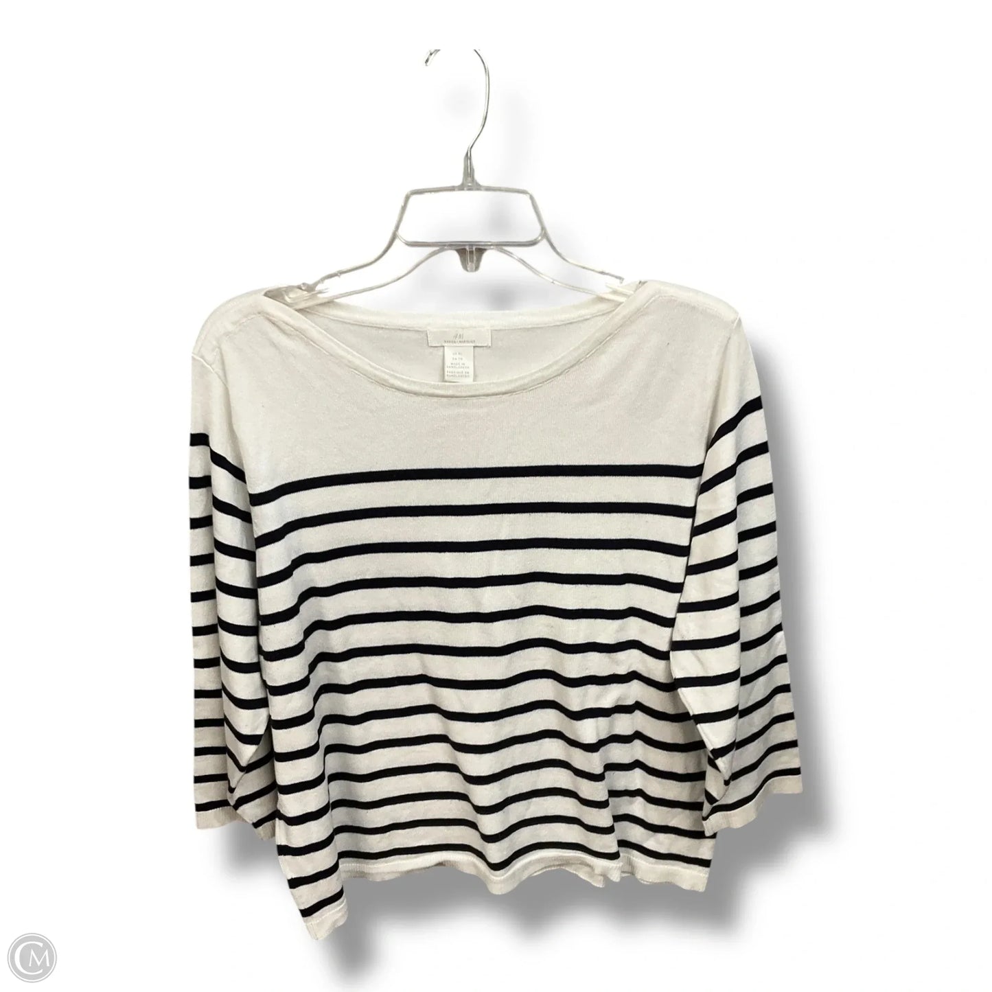 Top Long Sleeve By H&m In Striped Pattern, Size: Xl