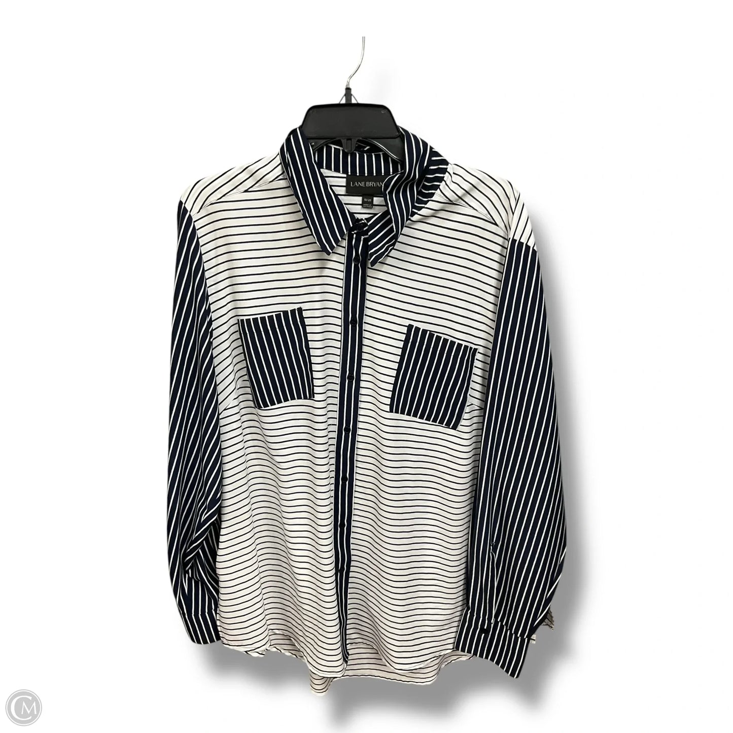 Blouse Long Sleeve By Lane Bryant In Striped Pattern, Size: 2x