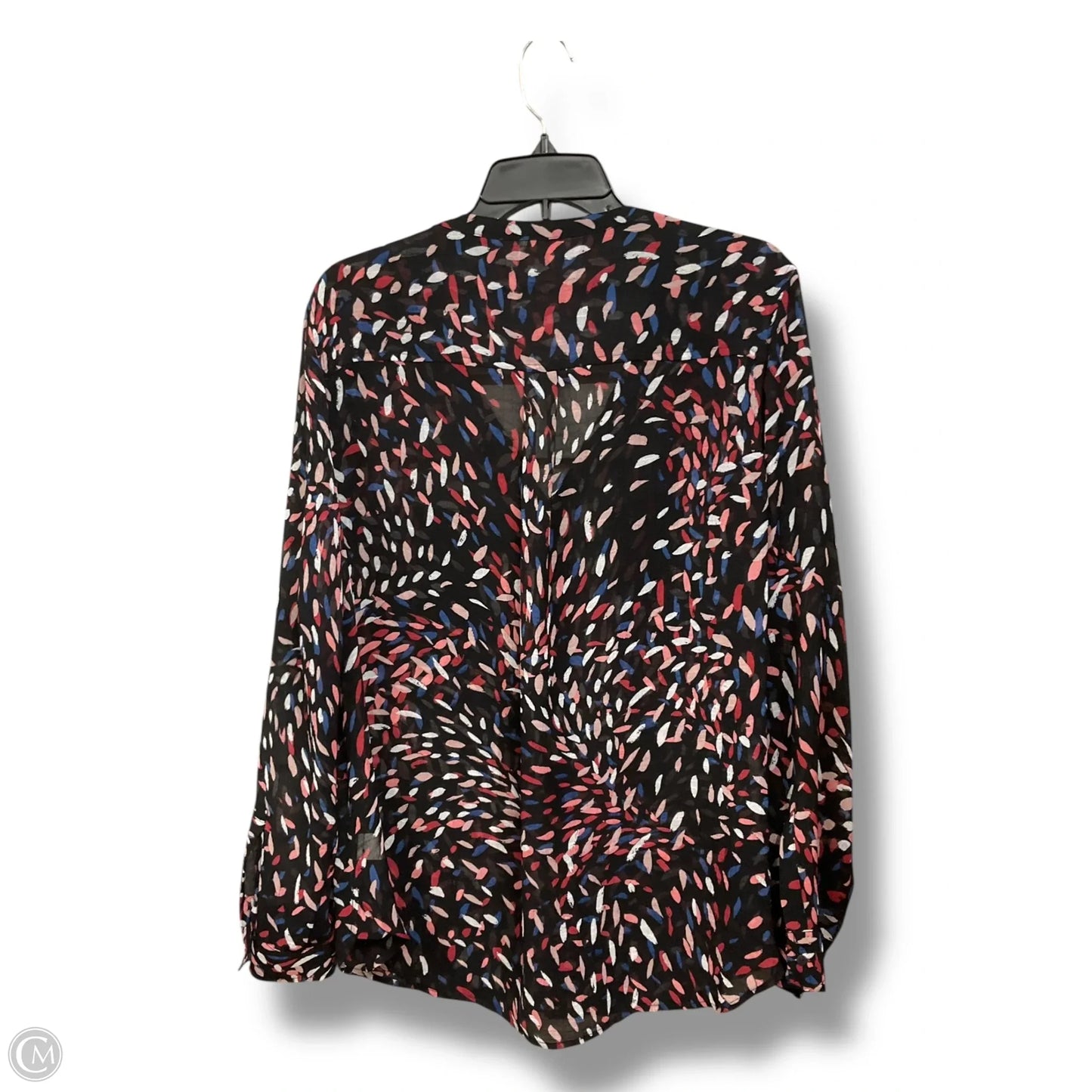 Blouse Long Sleeve By Vince Camuto In Multi-colored, Size: L