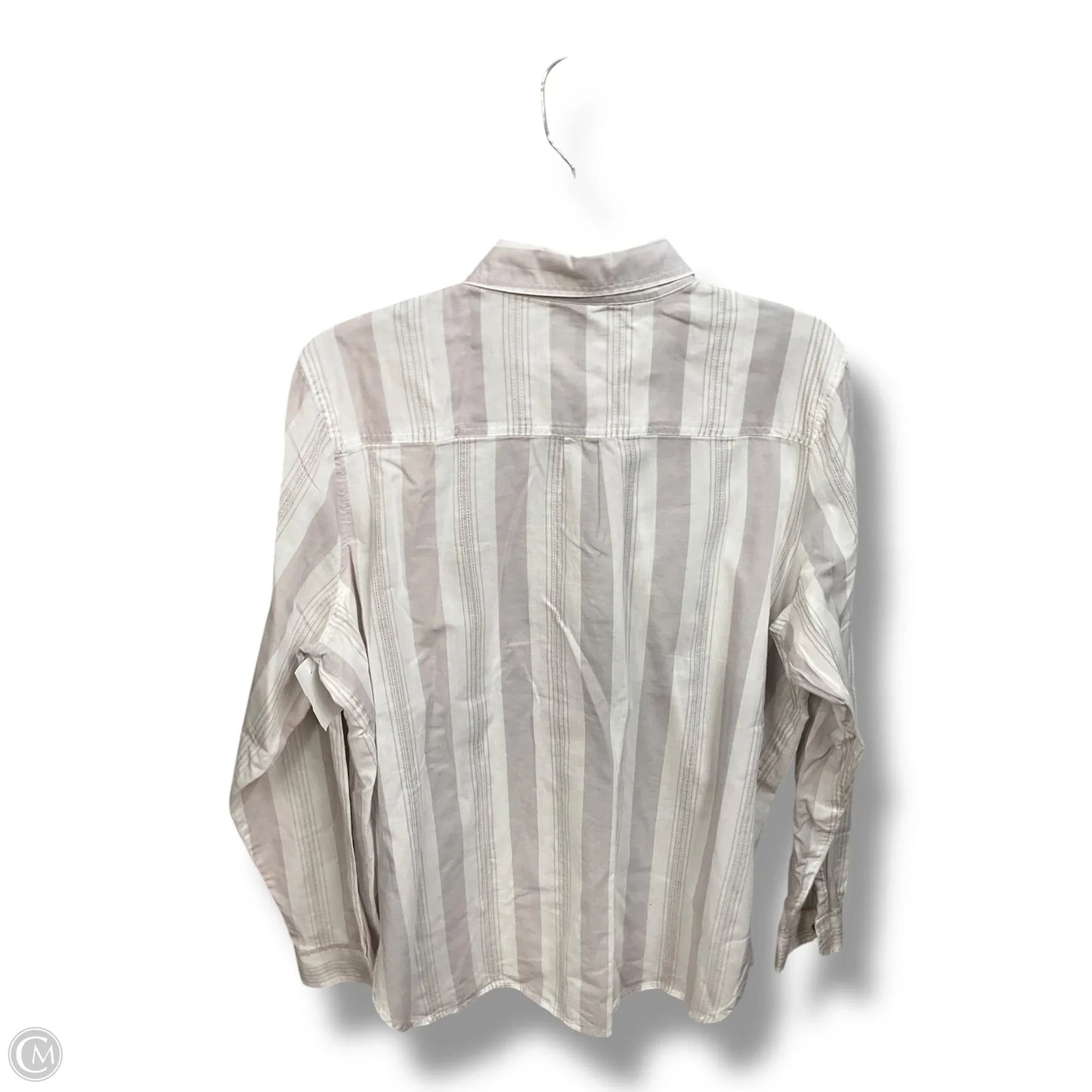 Blouse Long Sleeve By Universal Thread In Striped Pattern, Size: L