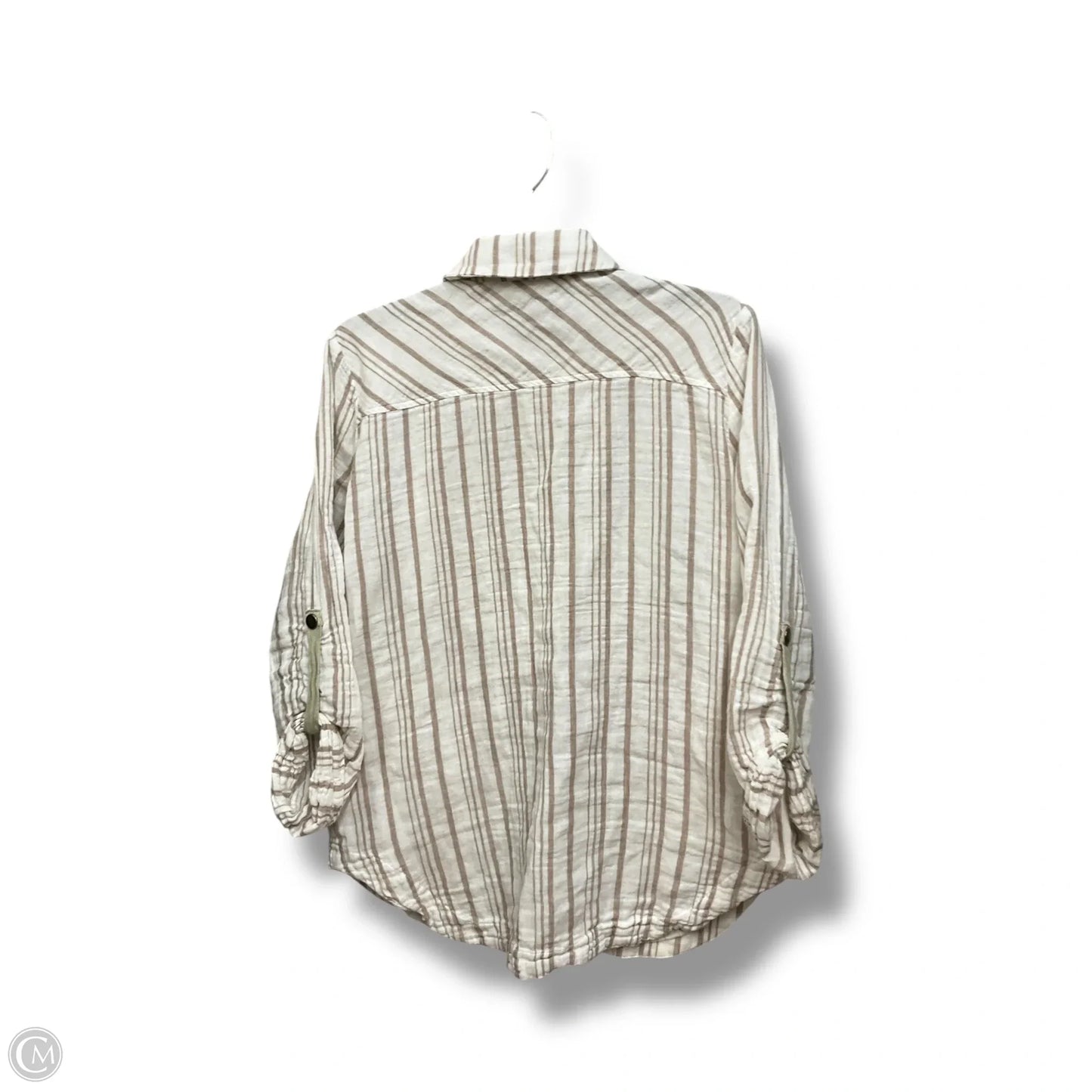 Blouse Long Sleeve By Mystree In Striped Pattern, Size: S