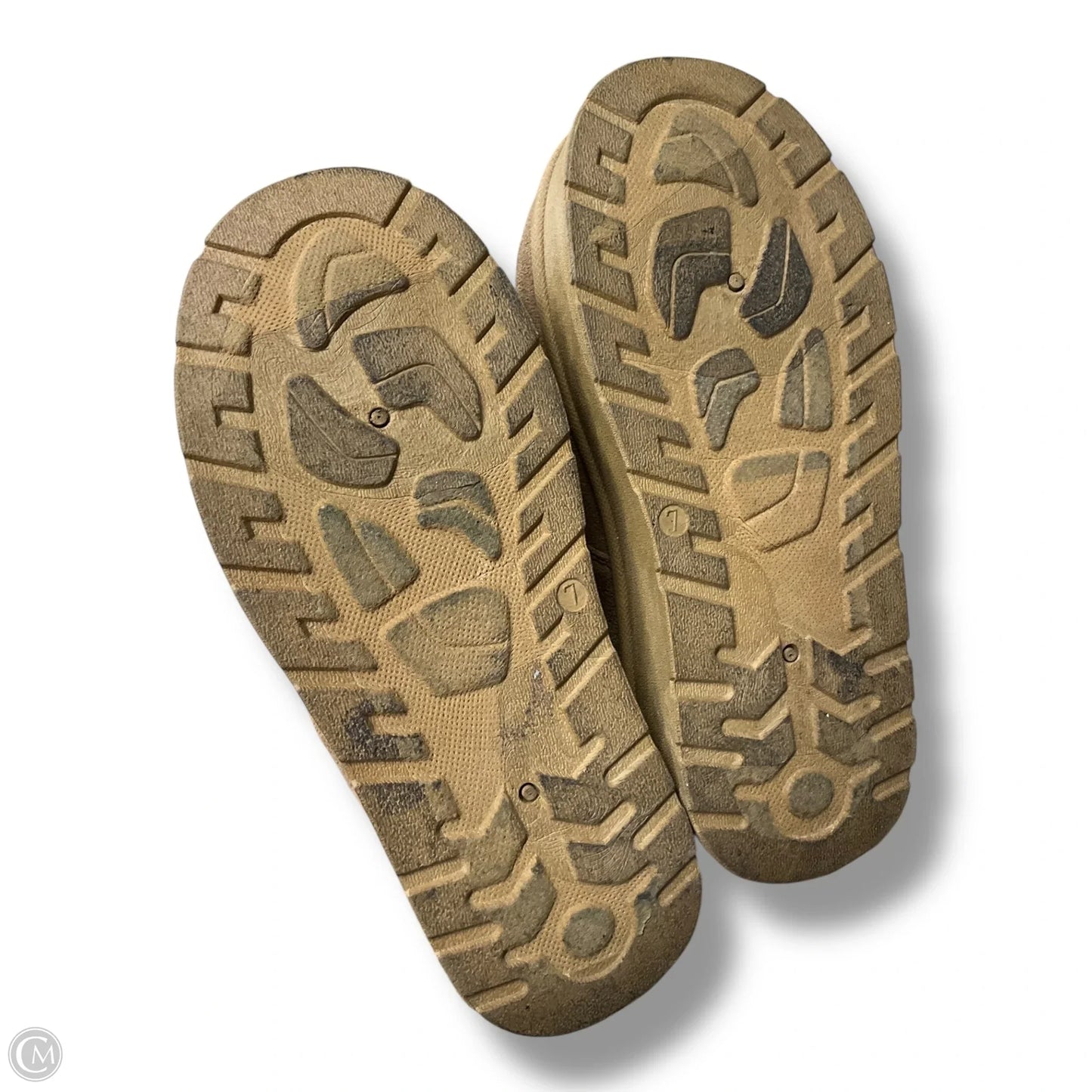 Boots Ankle Flats By Clothes Mentor In Tan & White, Size: 7