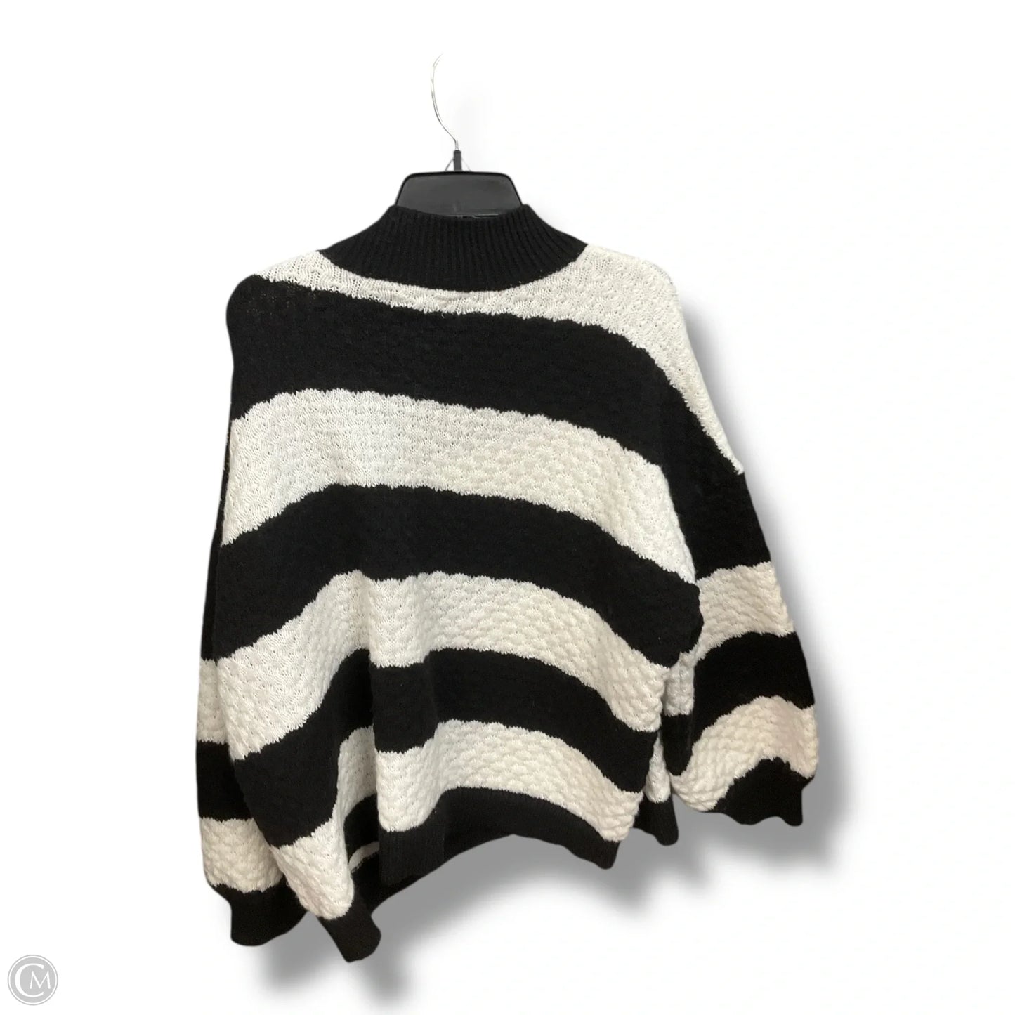 Sweater By Nine West Apparel In Black & White, Size: 2x