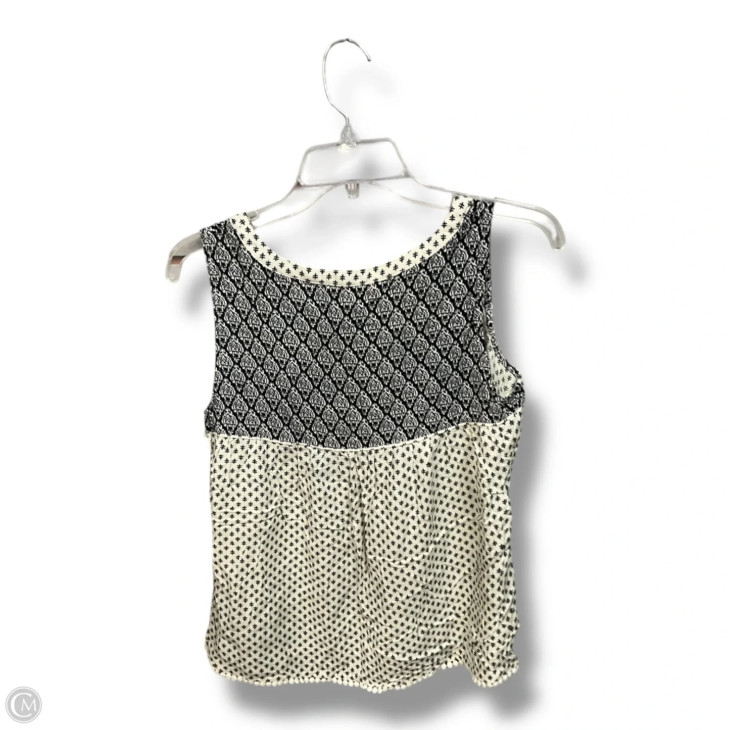 Top Sleeveless By Skies Are Blue In Black & Cream, Size: M