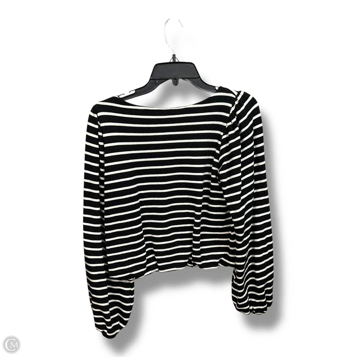 Top Long Sleeve By Karen Kane In Black & White, Size: S
