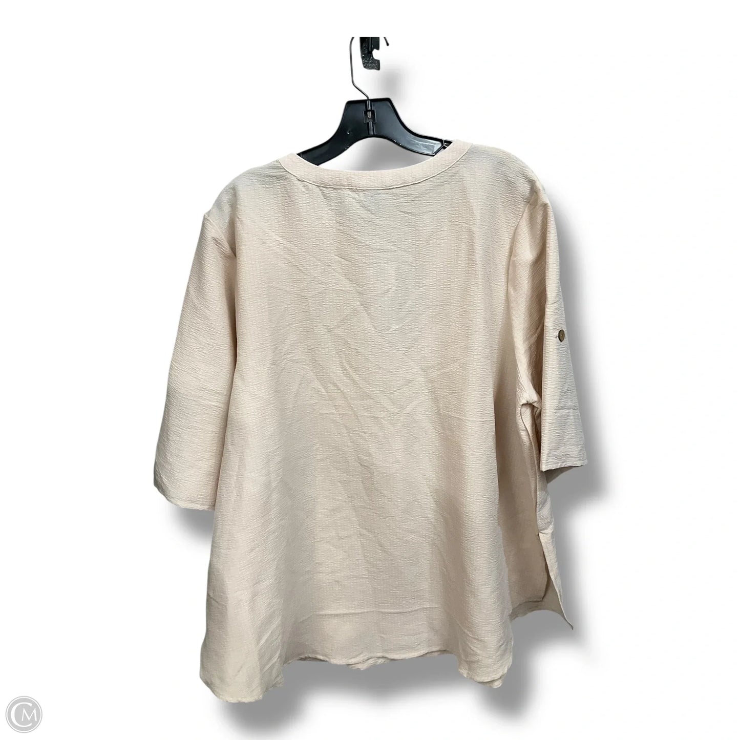 Top Short Sleeve By Clothes Mentor In Tan, Size: 3x