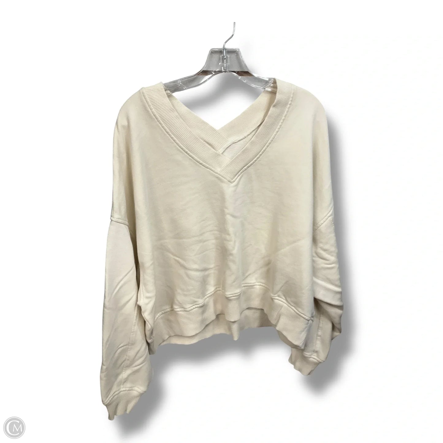 Top Long Sleeve By Aerie In Cream, Size: L