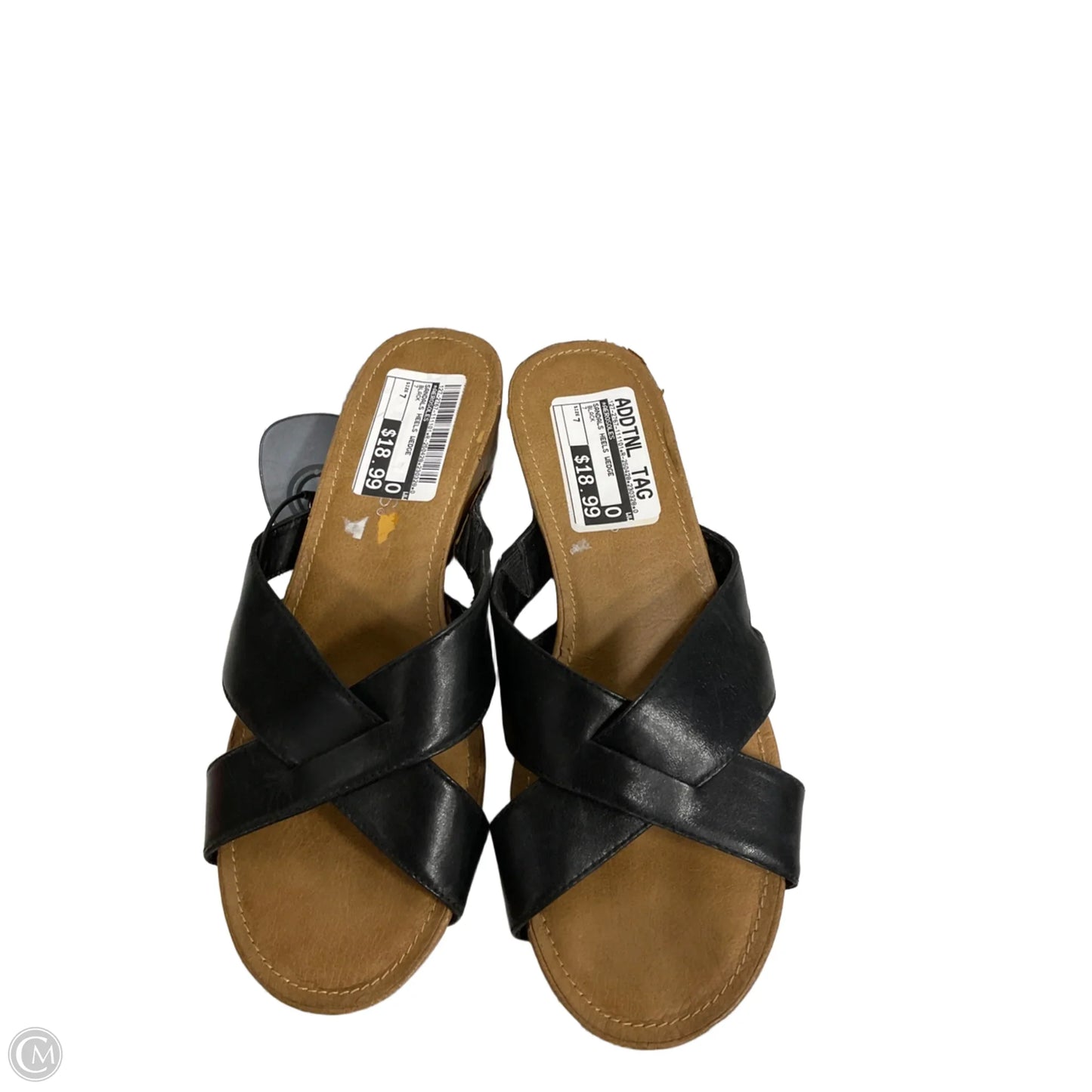 Sandals Heels Wedge By Aerosoles In Black, Size: 7