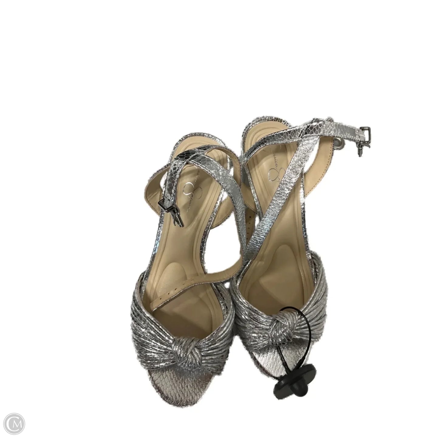 Sandals Heels Block By Jessica Simpson In Silver, Size: 7.5