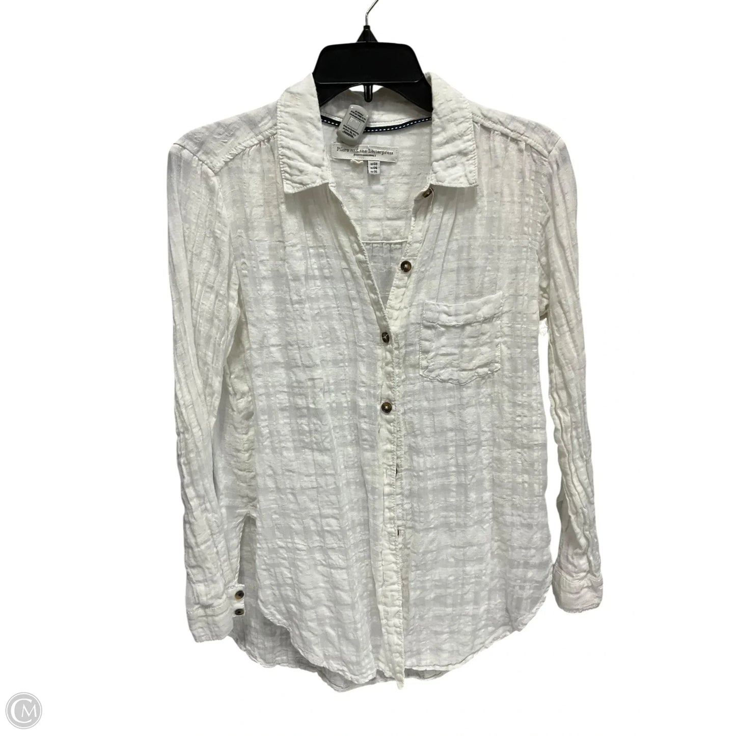 Blouse Long Sleeve By Pilcro In Cream, Size: 4