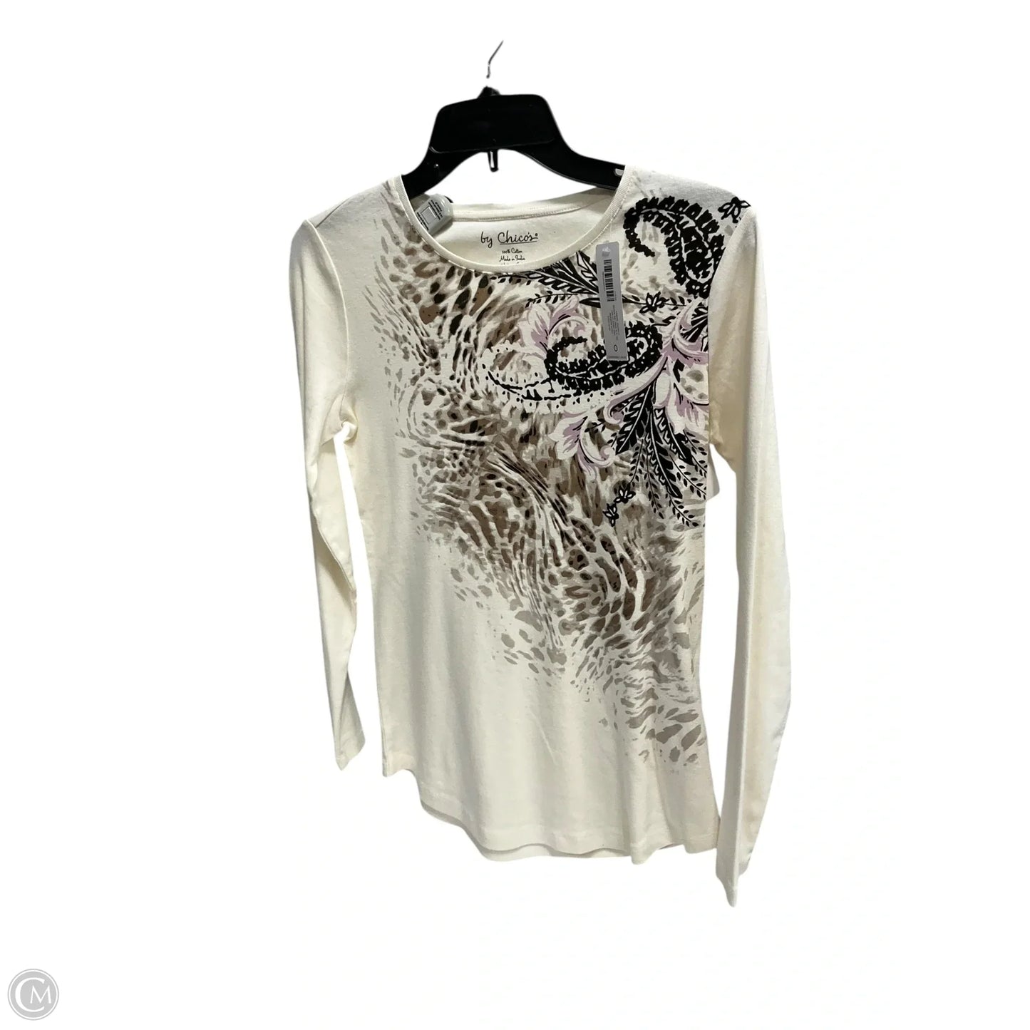 Top Long Sleeve Basic By Chicos In Cream, Size: S