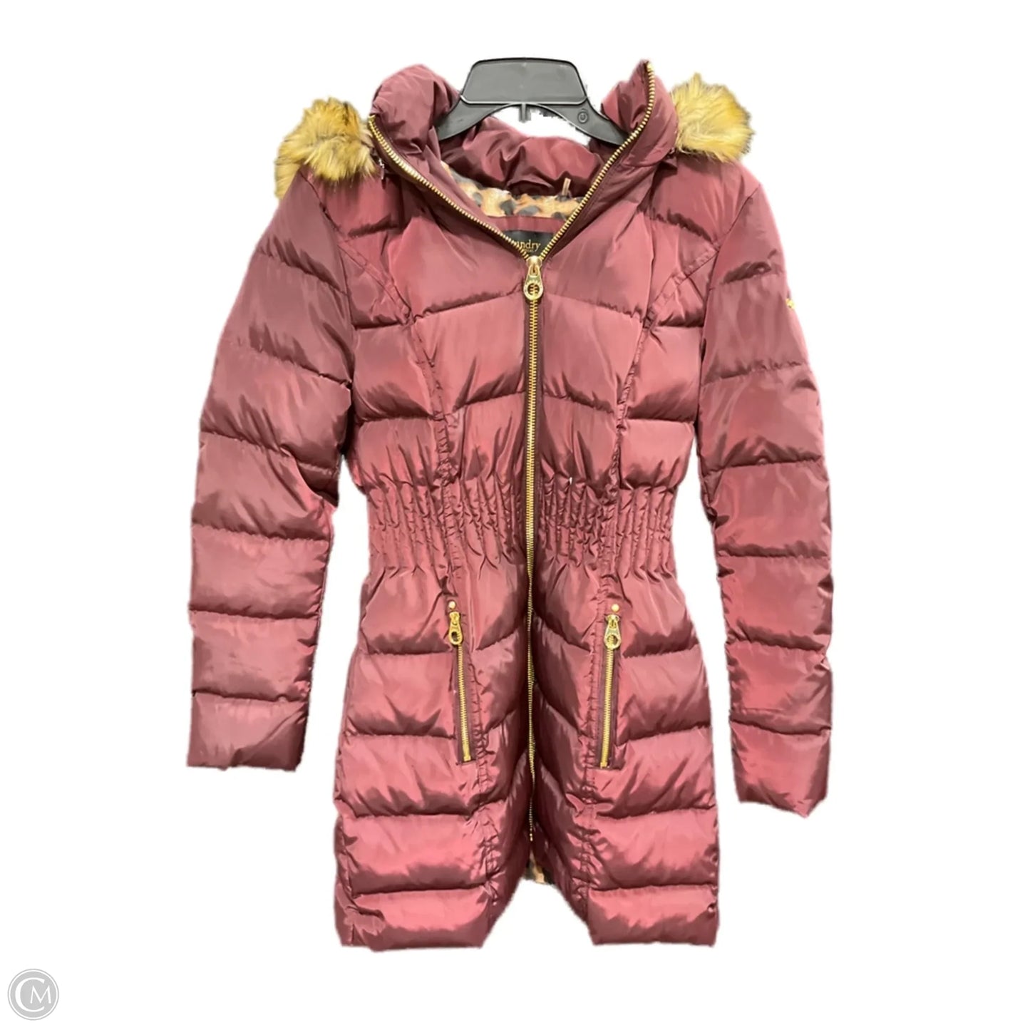 Jacket Puffer & Quilted By Laundry In Maroon, Size: M
