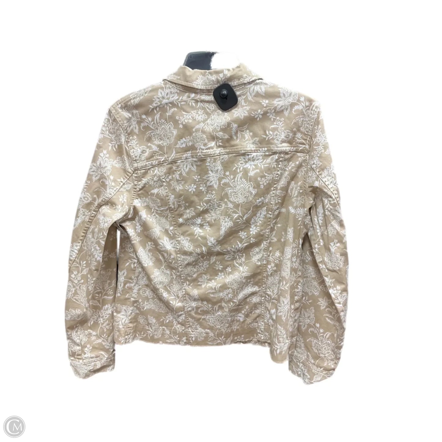 Jacket Denim By Croft And Barrow In Tan & White, Size: M