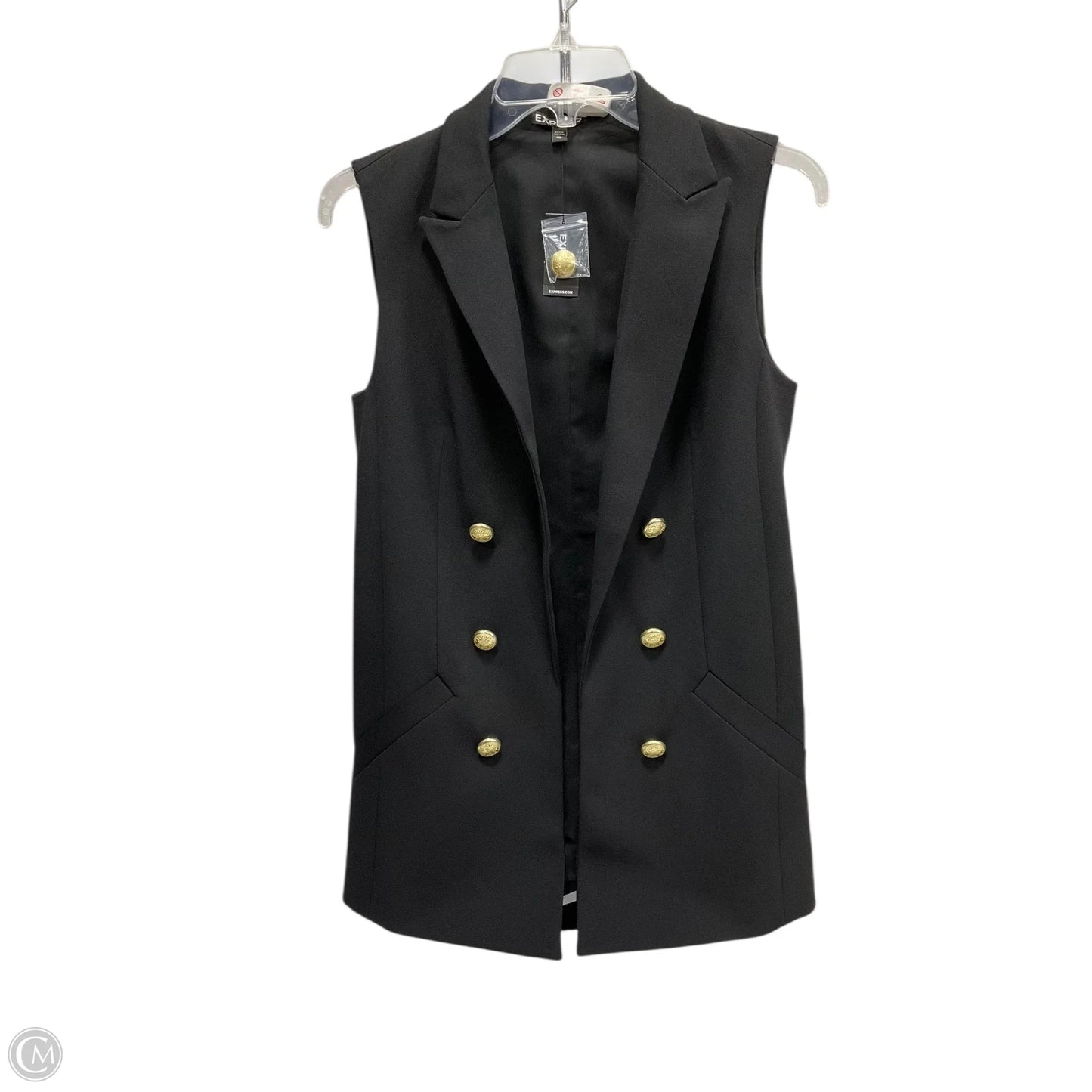 Vest Other By Express In Black, Size: Xs