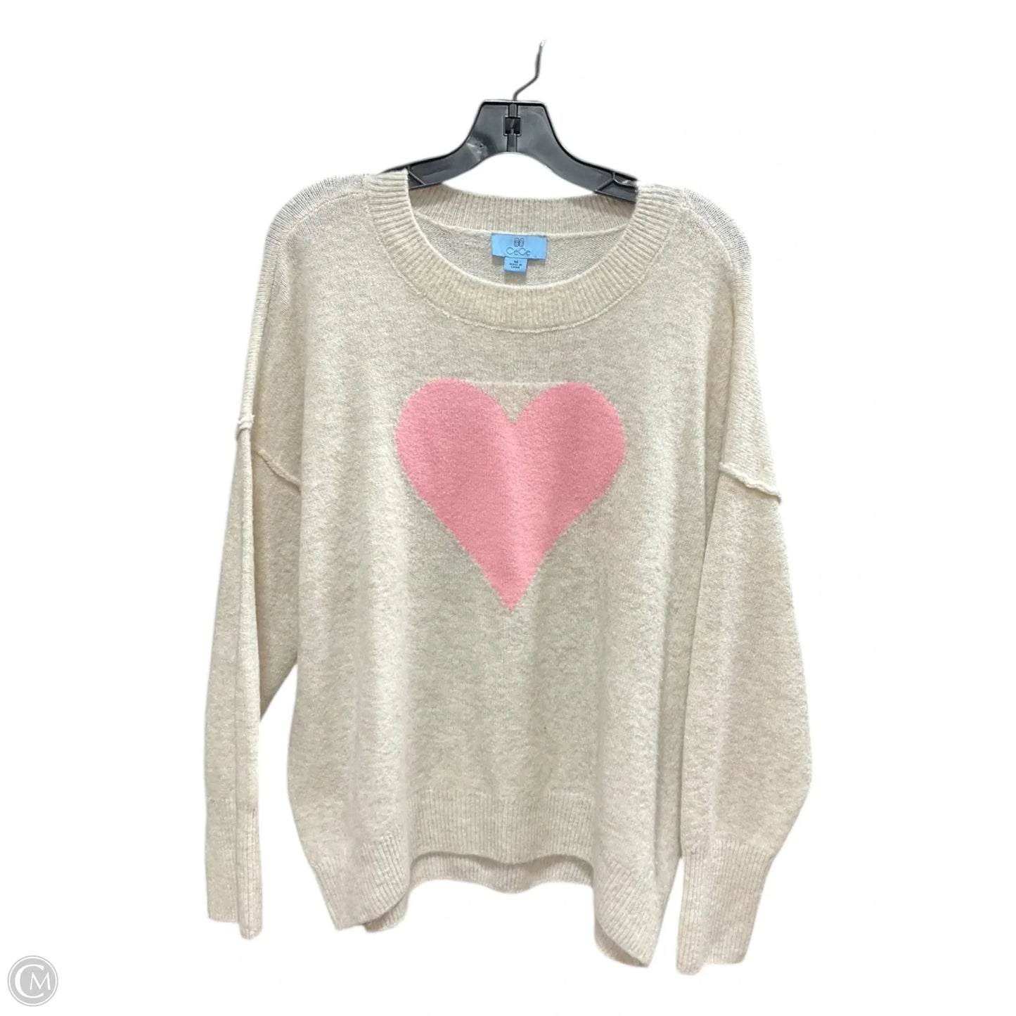 Sweater By Cece In Pink & Tan, Size: M