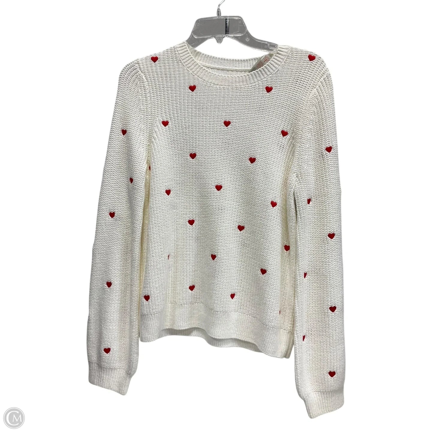 Sweater By Lucky Brand In Red & White, Size: M