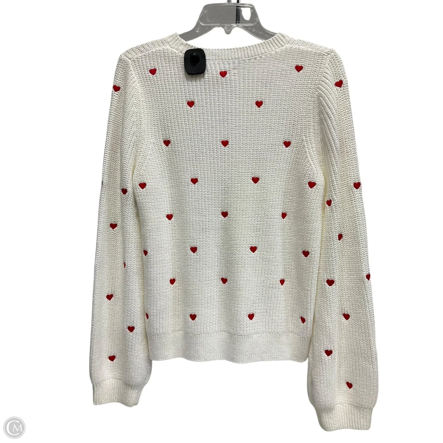 Sweater By Lucky Brand In Red & White, Size: M