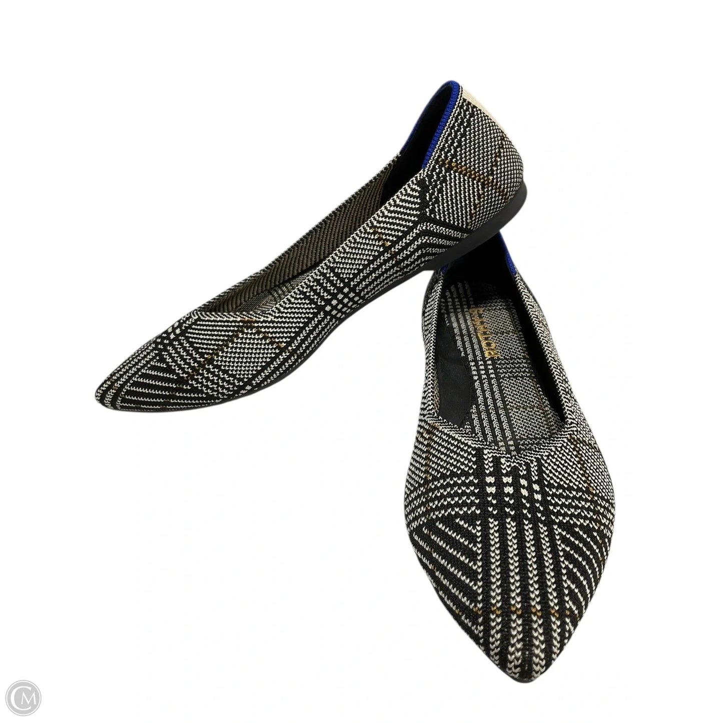 Shoes Flats By Rothys In Black & White, Size: 7.5