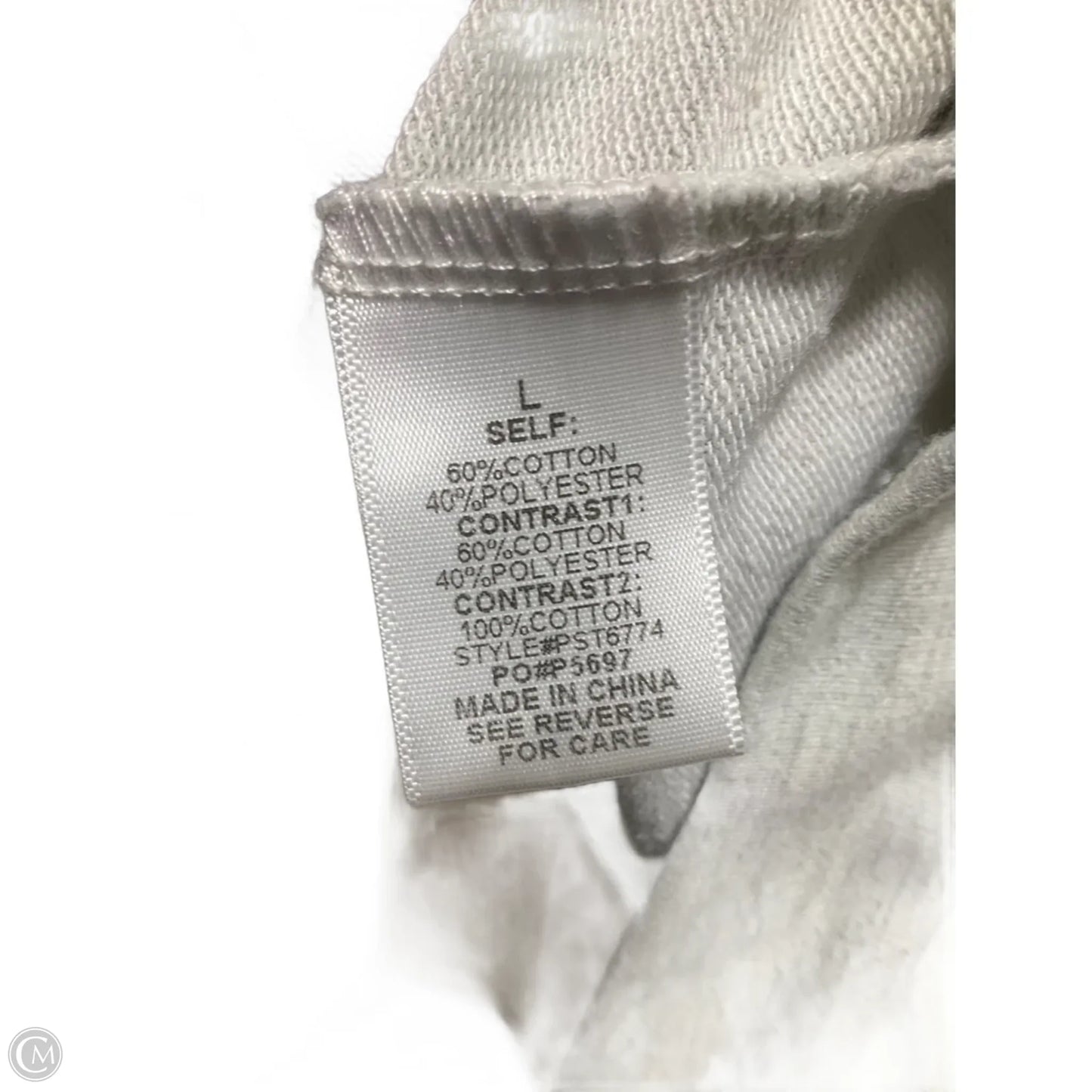 Top 3/4 Sleeve By Polagram In Grey & Yellow, Size: L