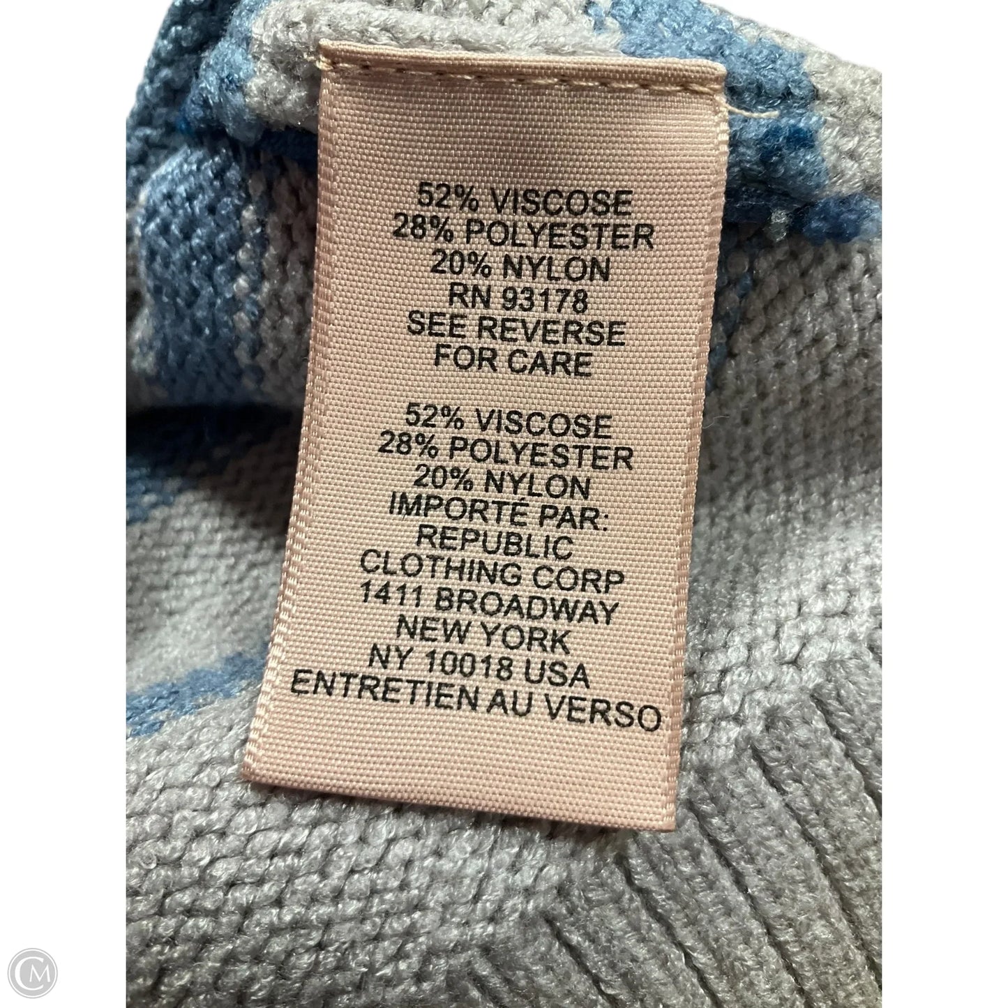 Sweater By Philosophy In Blue & Grey, Size: 1x