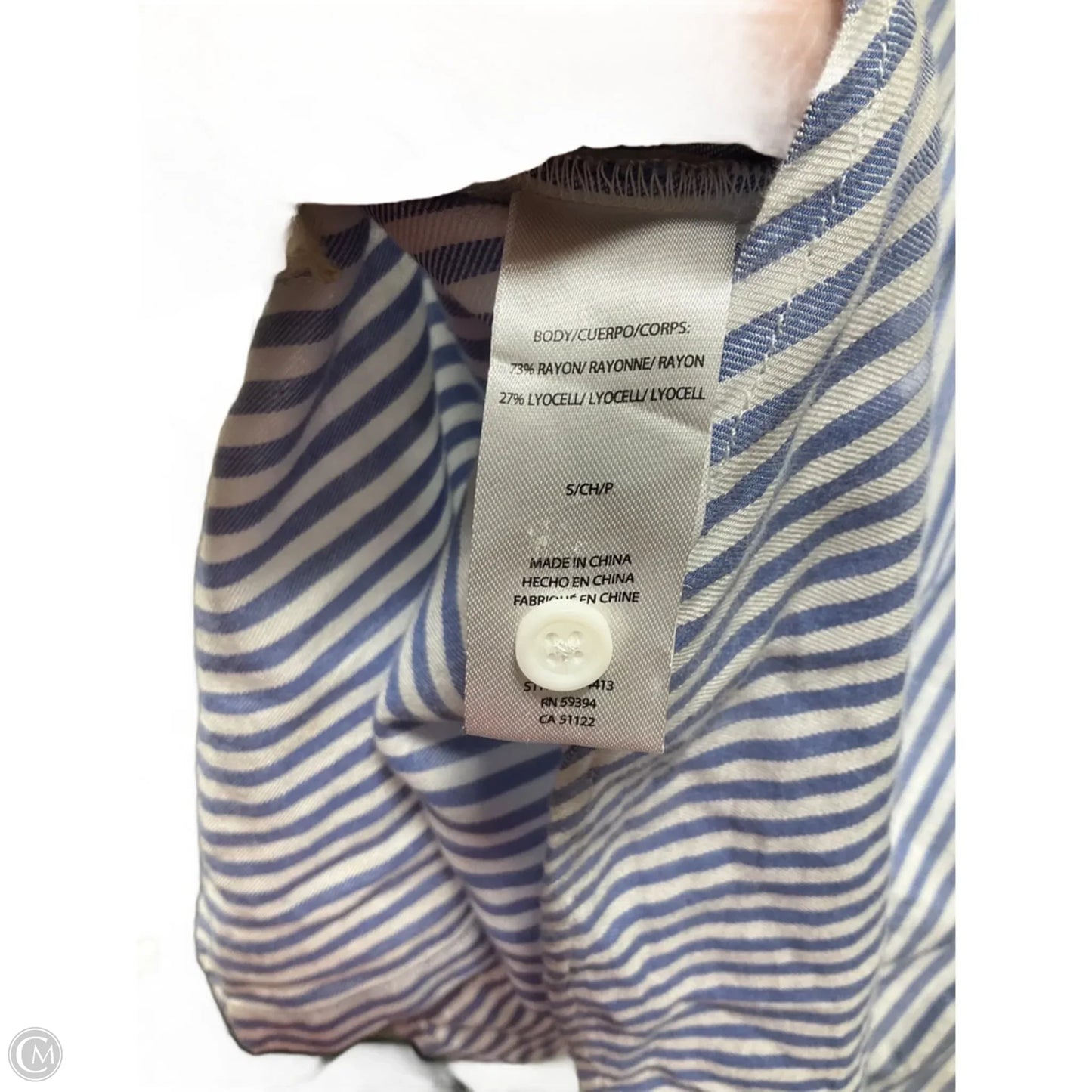 Blouse Long Sleeve By Beachlunchlounge In Blue, Size: S
