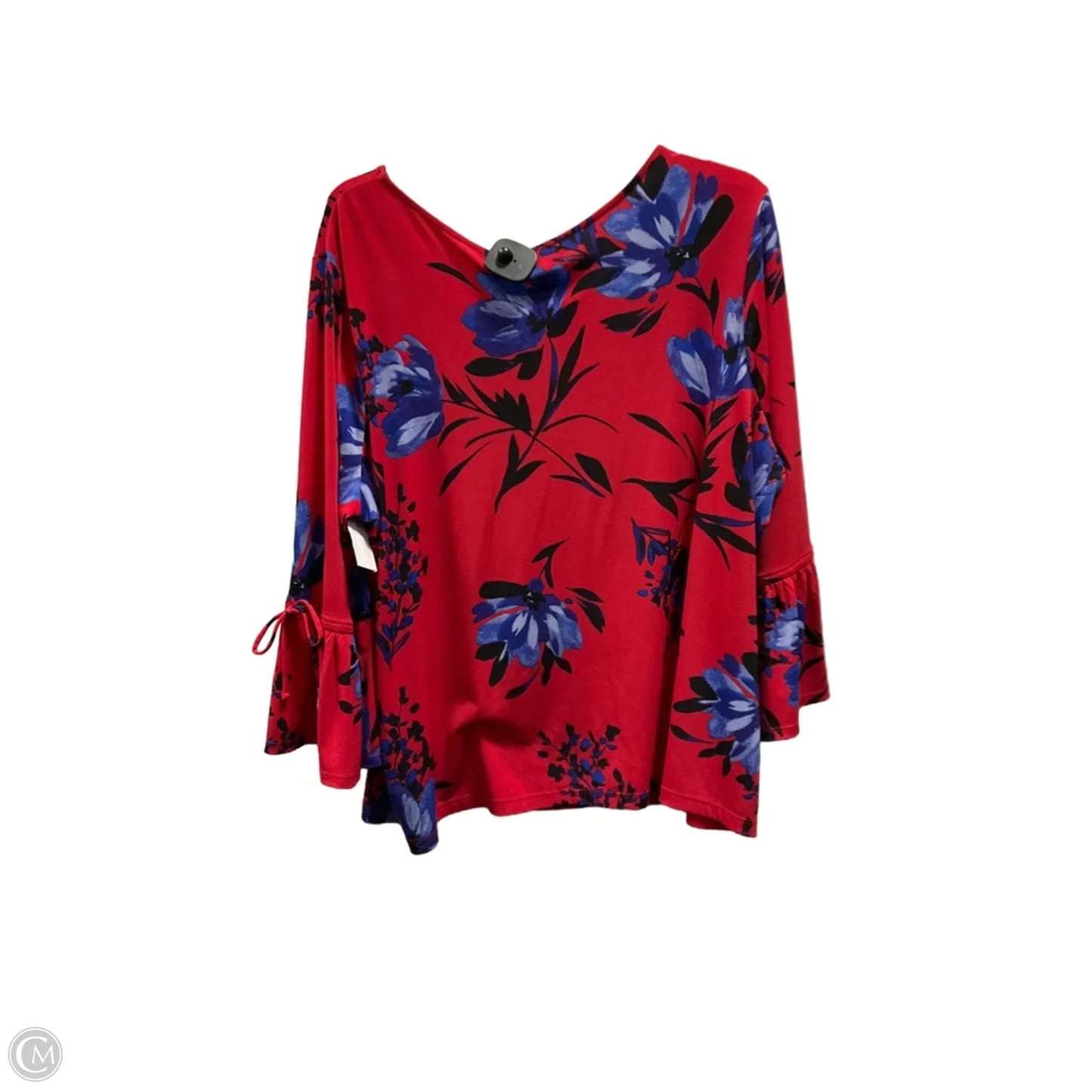 Top Long Sleeve By Liz Claiborne In Red, Size: 1x