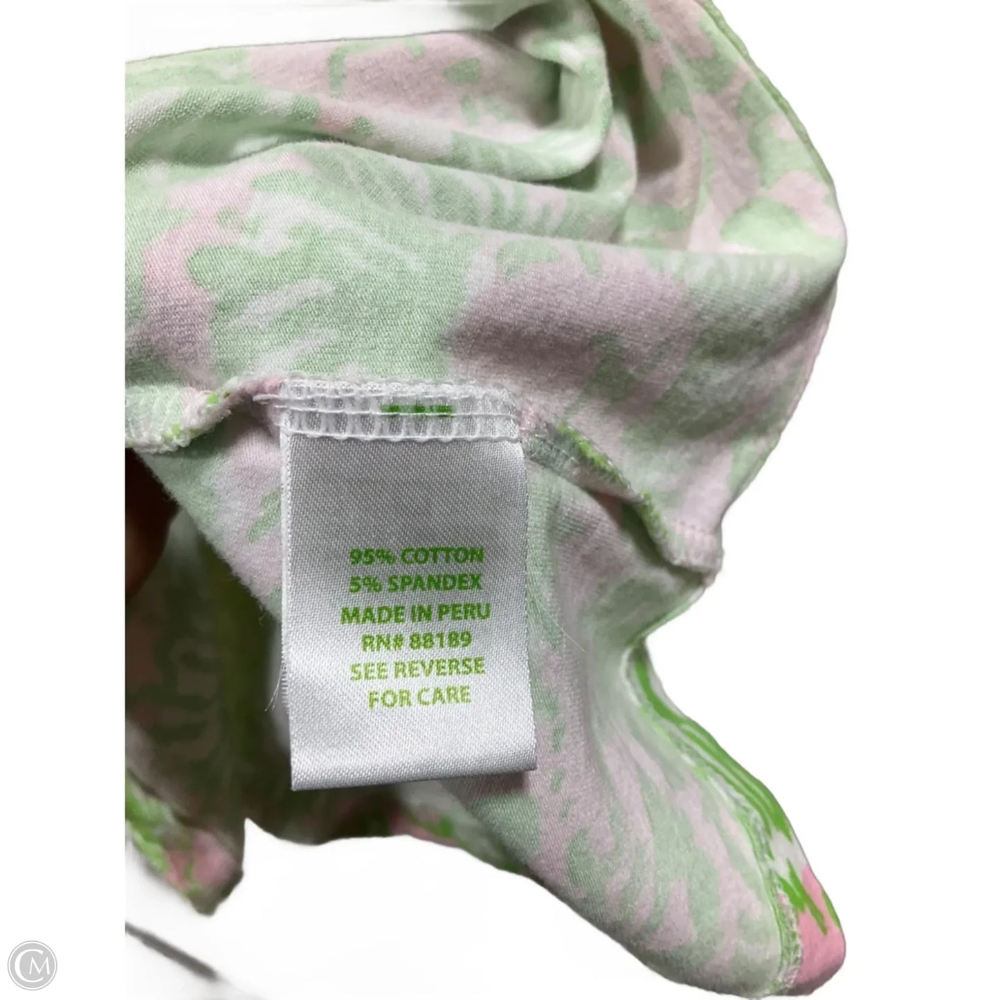 Top Short Sleeve Designer By Lilly Pulitzer In Green, Size: M