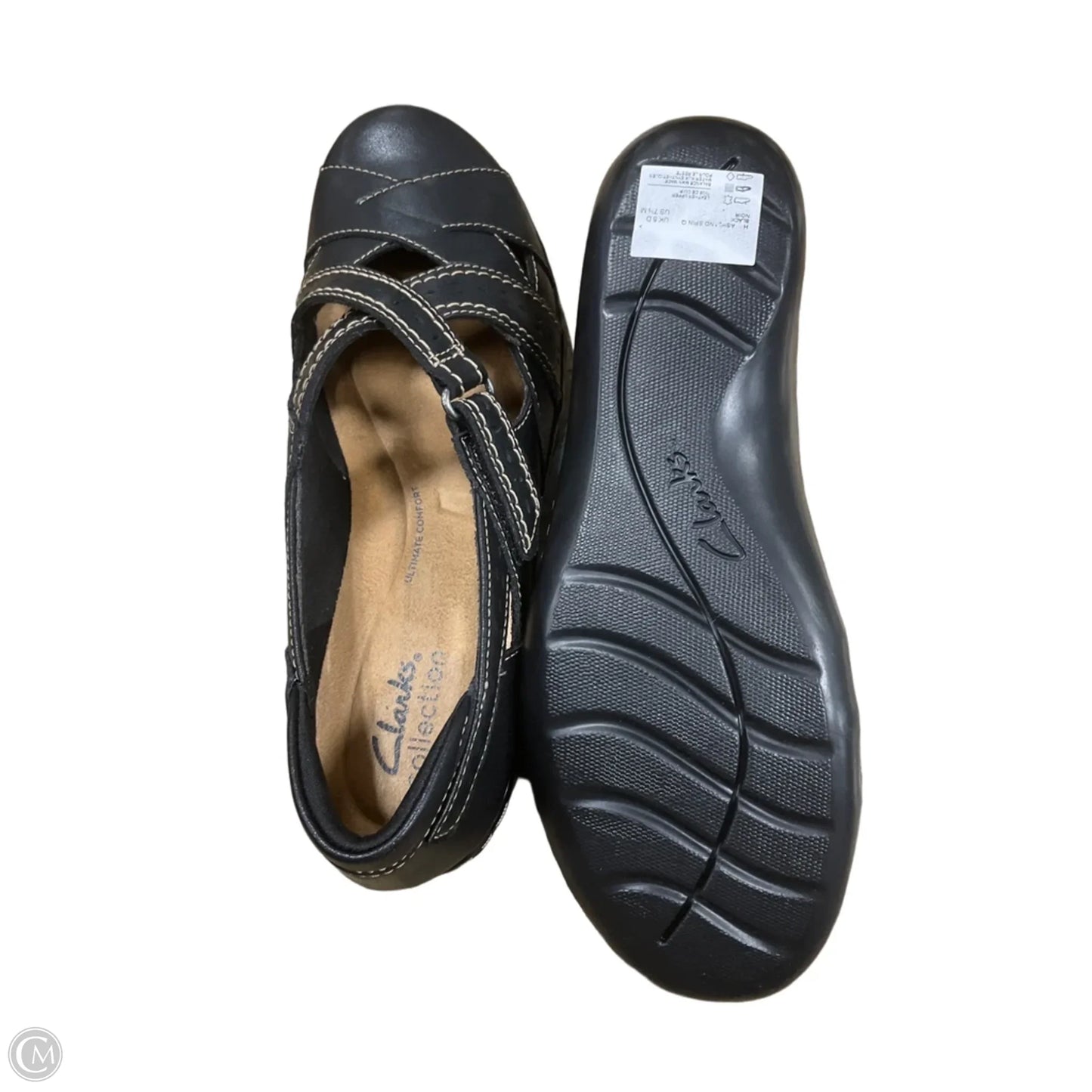 Shoes Flats By Clarks In Black, Size: 7.5