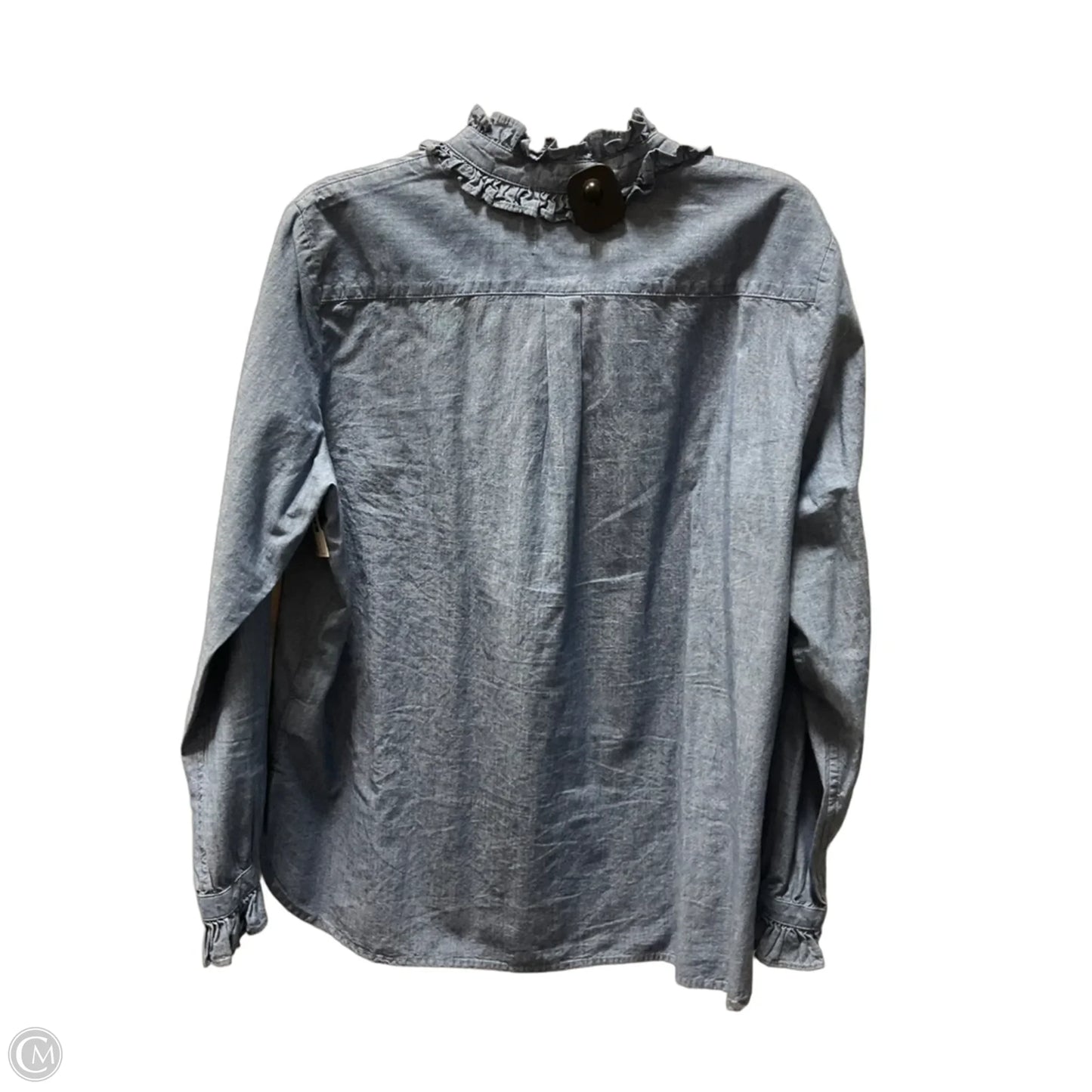 Blouse Long Sleeve By J. Crew In Blue, Size: 1x