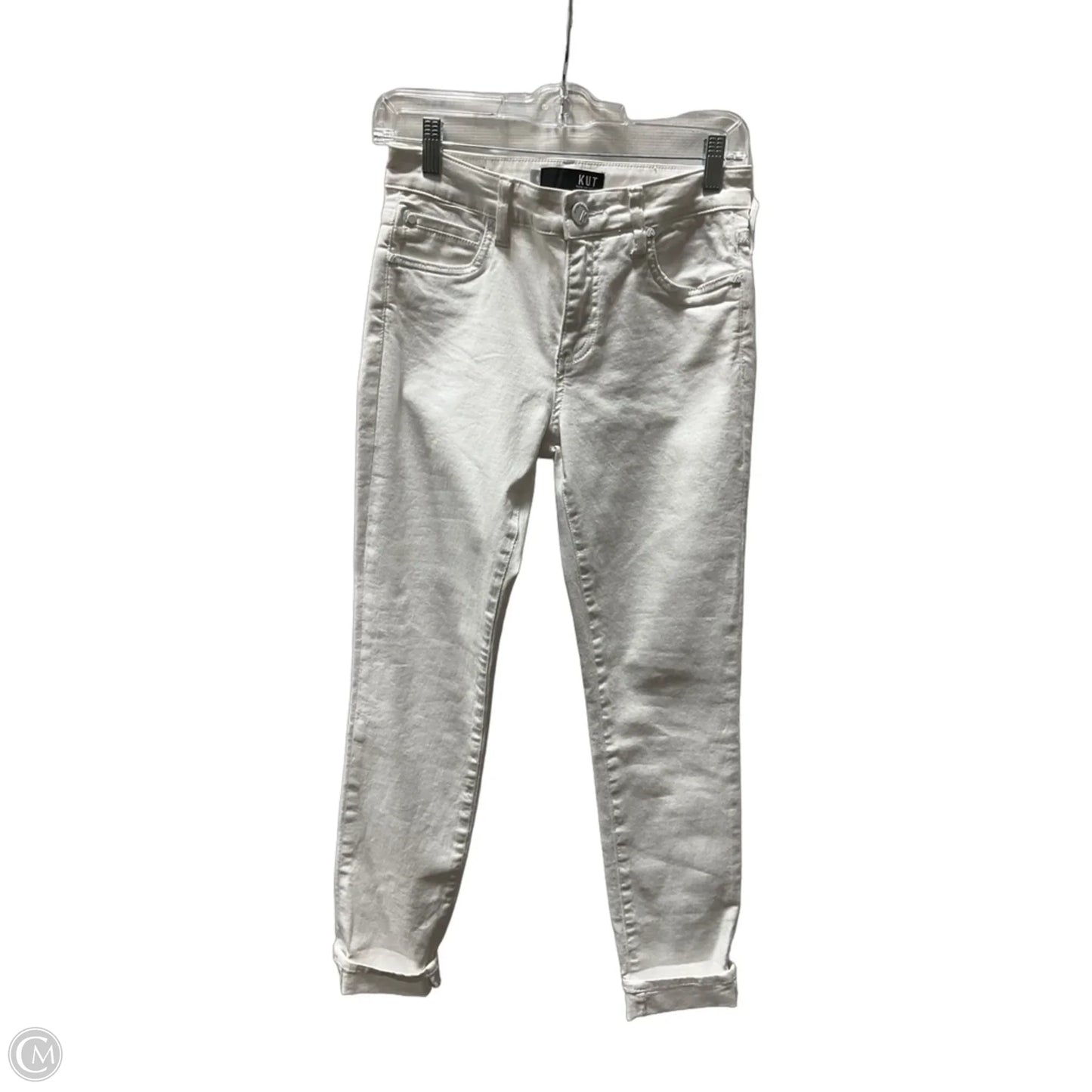 Jeans Skinny By Kut In White, Size: 0