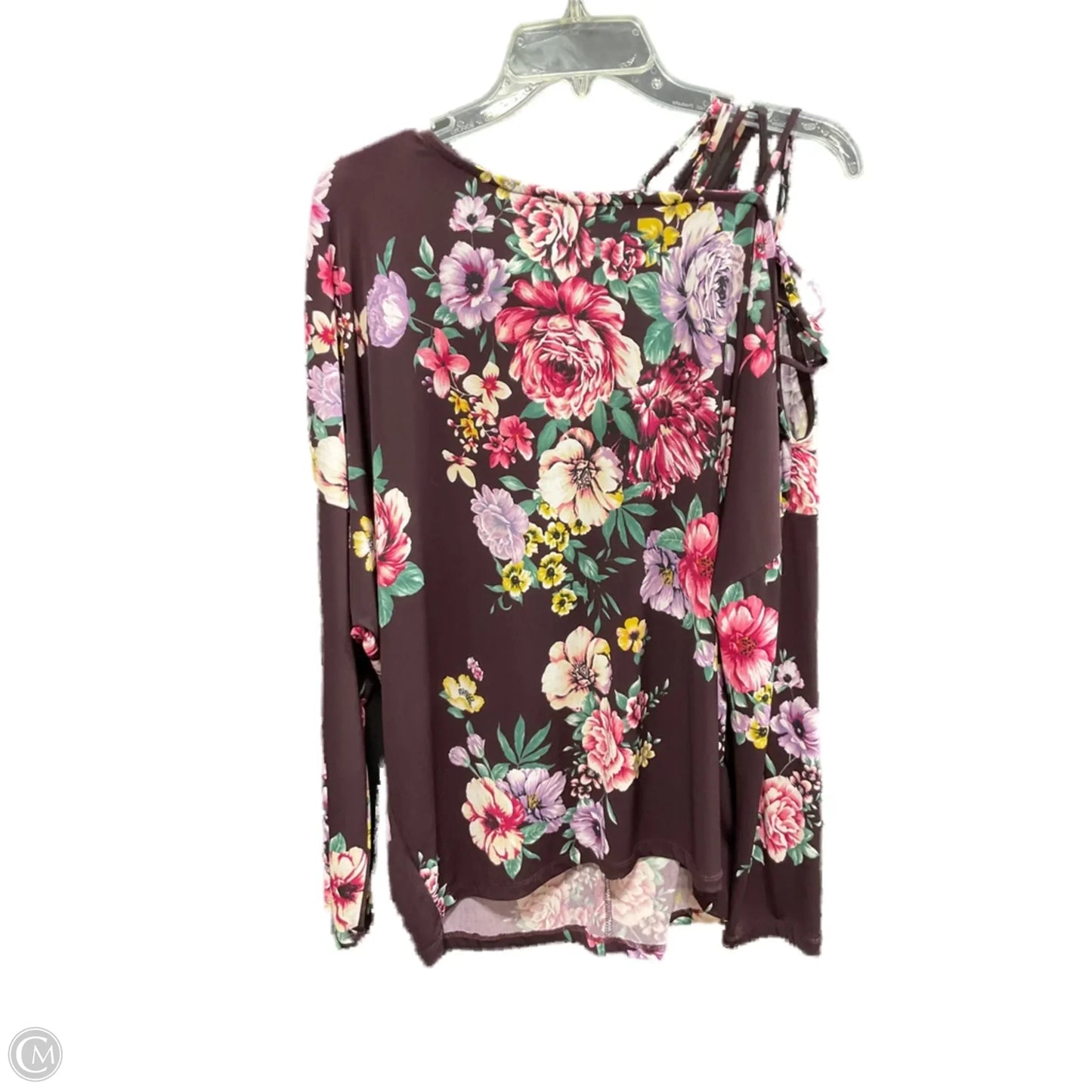 Top Long Sleeve By White Birch In Floral Print, Size: 1x