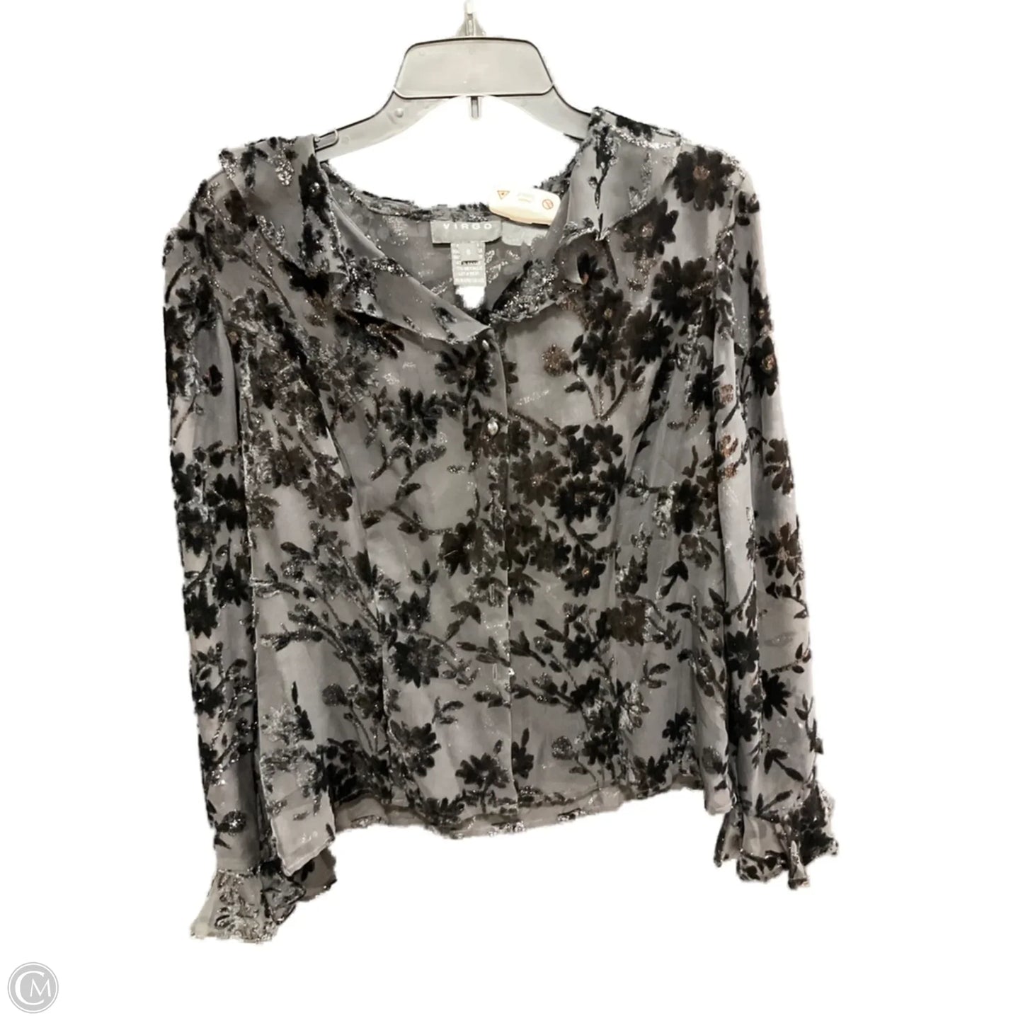 Blouse Long Sleeve By Virgo In Black, Size: 8