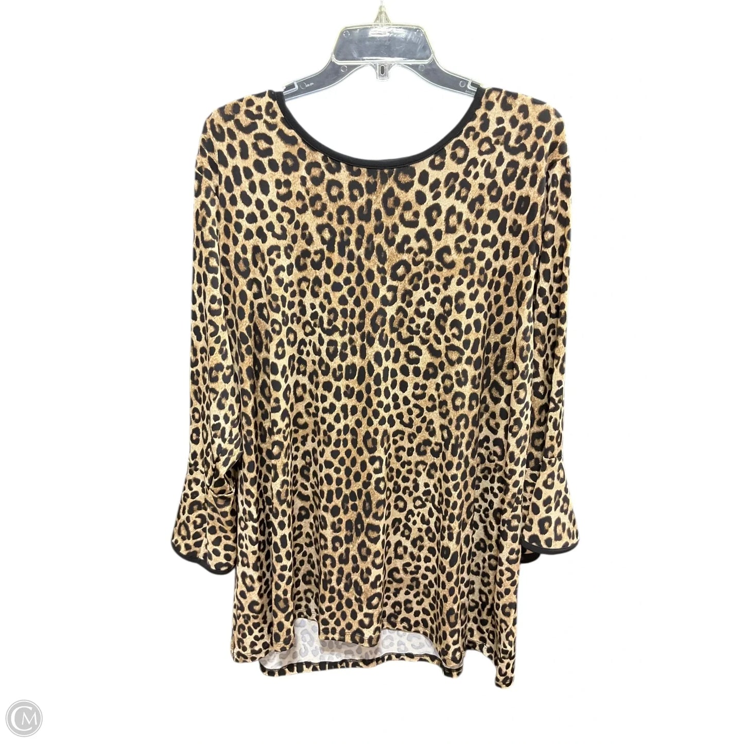 Top Long Sleeve By Michael By Michael Kors In Animal Print, Size: 3x