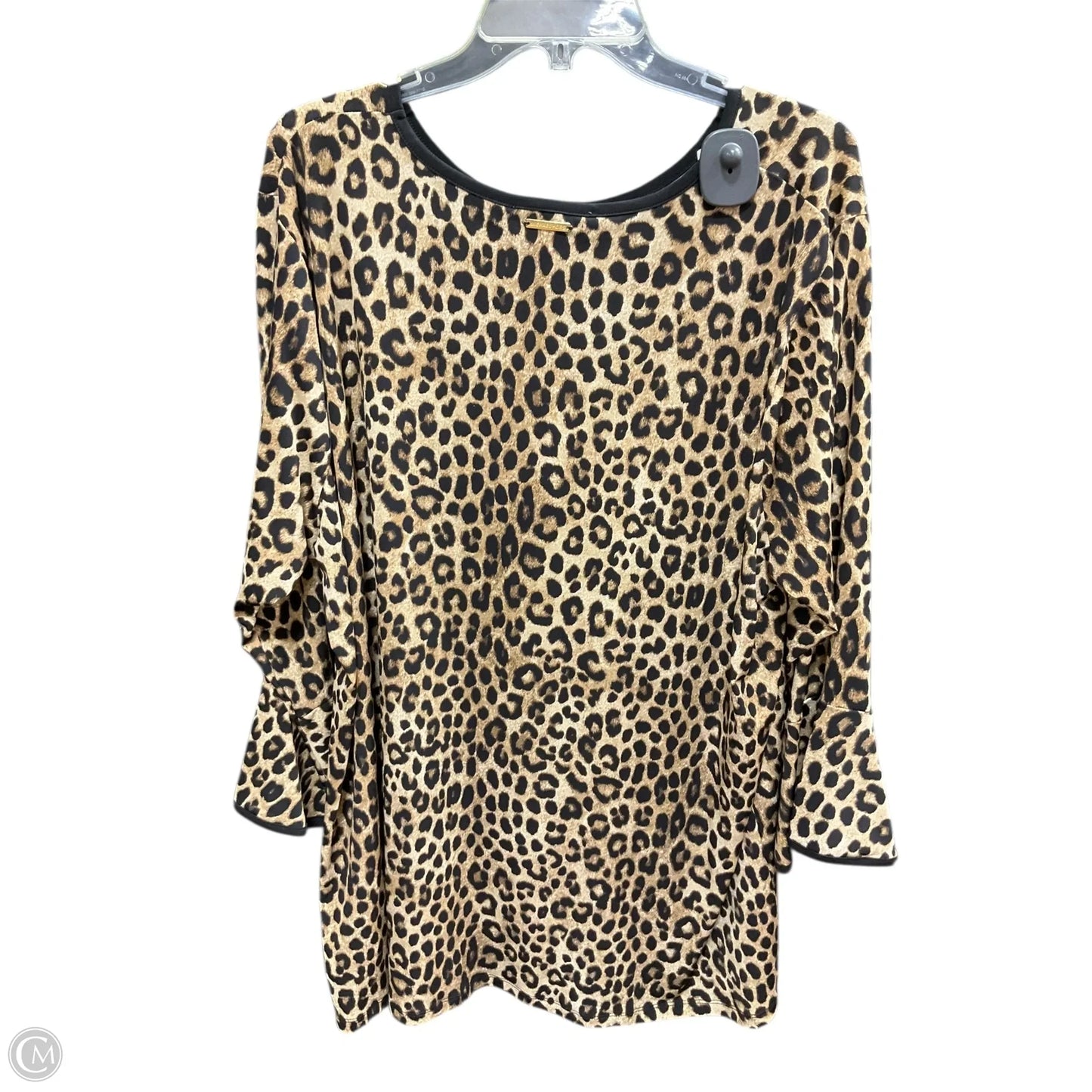 Top Long Sleeve By Michael By Michael Kors In Animal Print, Size: 3x