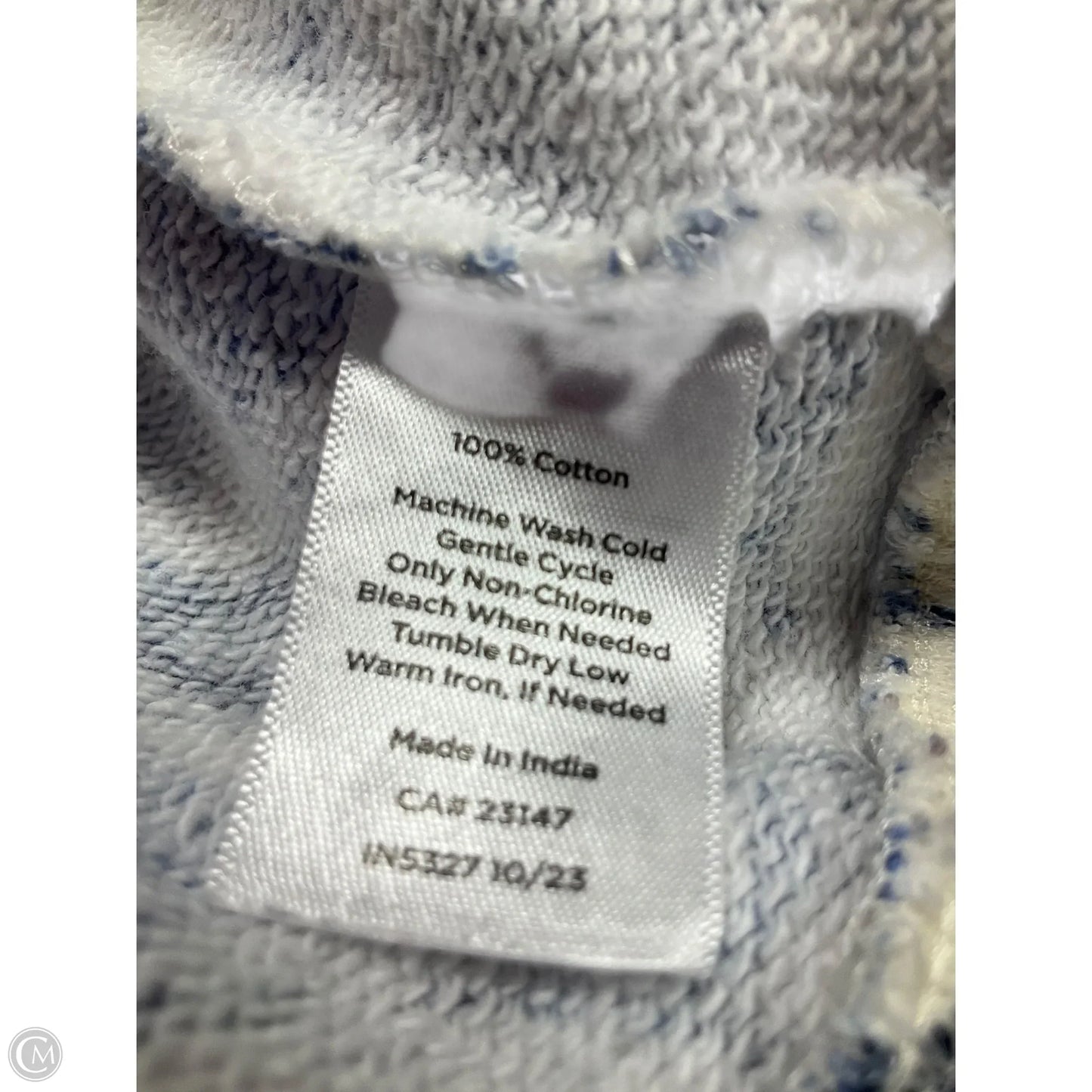 Top Long Sleeve By Talbots In Blue & White, Size: 1x