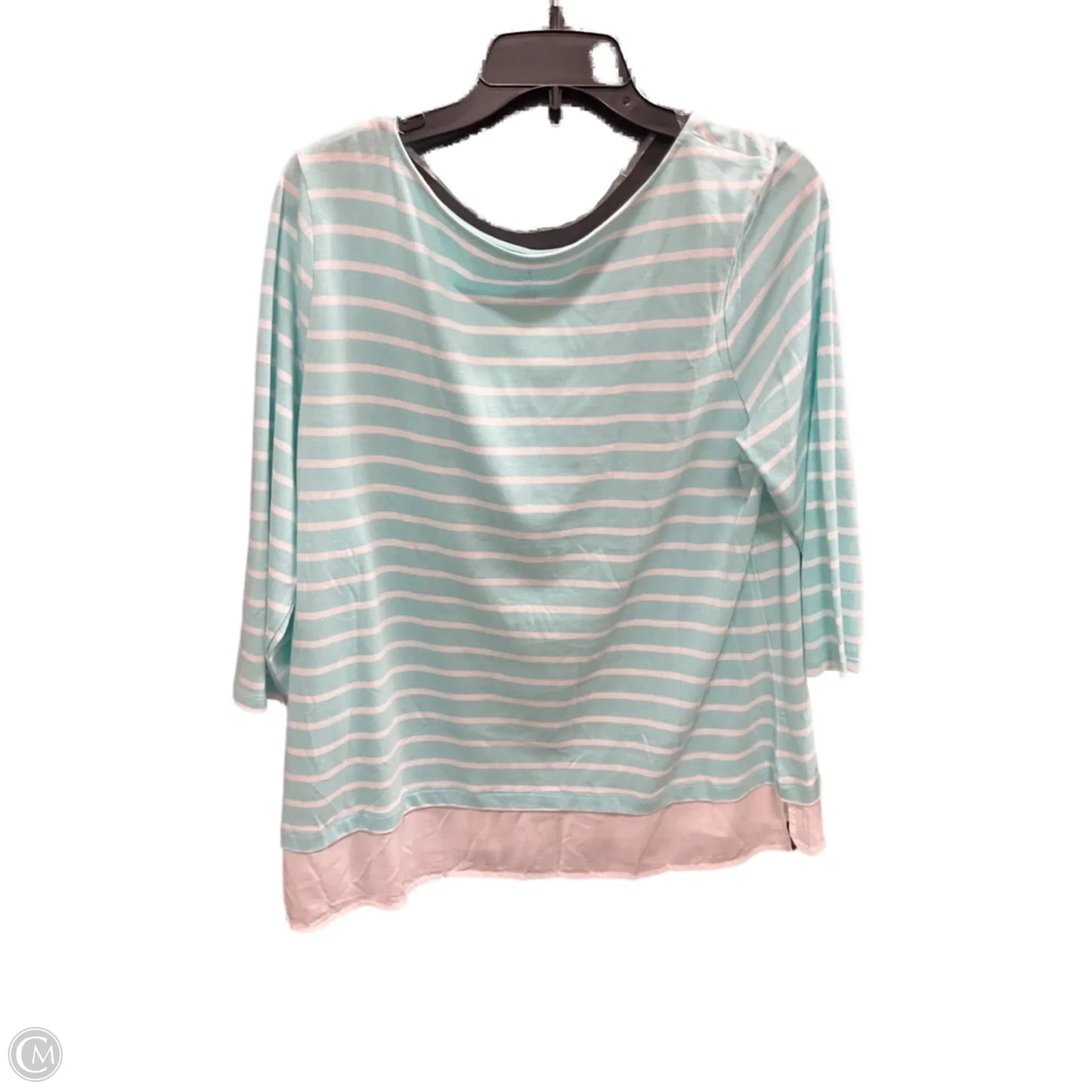 Top 3/4 Sleeve By St Johns Bay In Aqua, Size: Xl