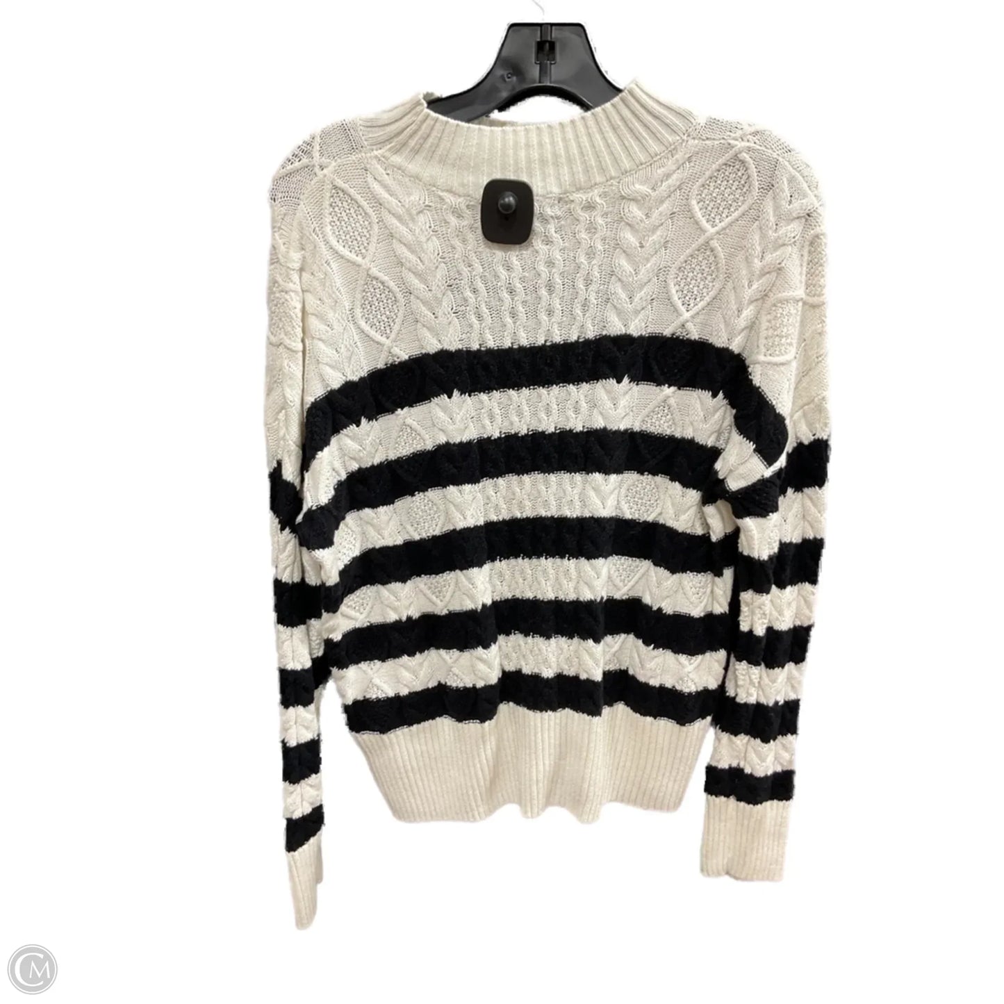 Sweater By Tahari By Arthur Levine In Black & Cream, Size: S