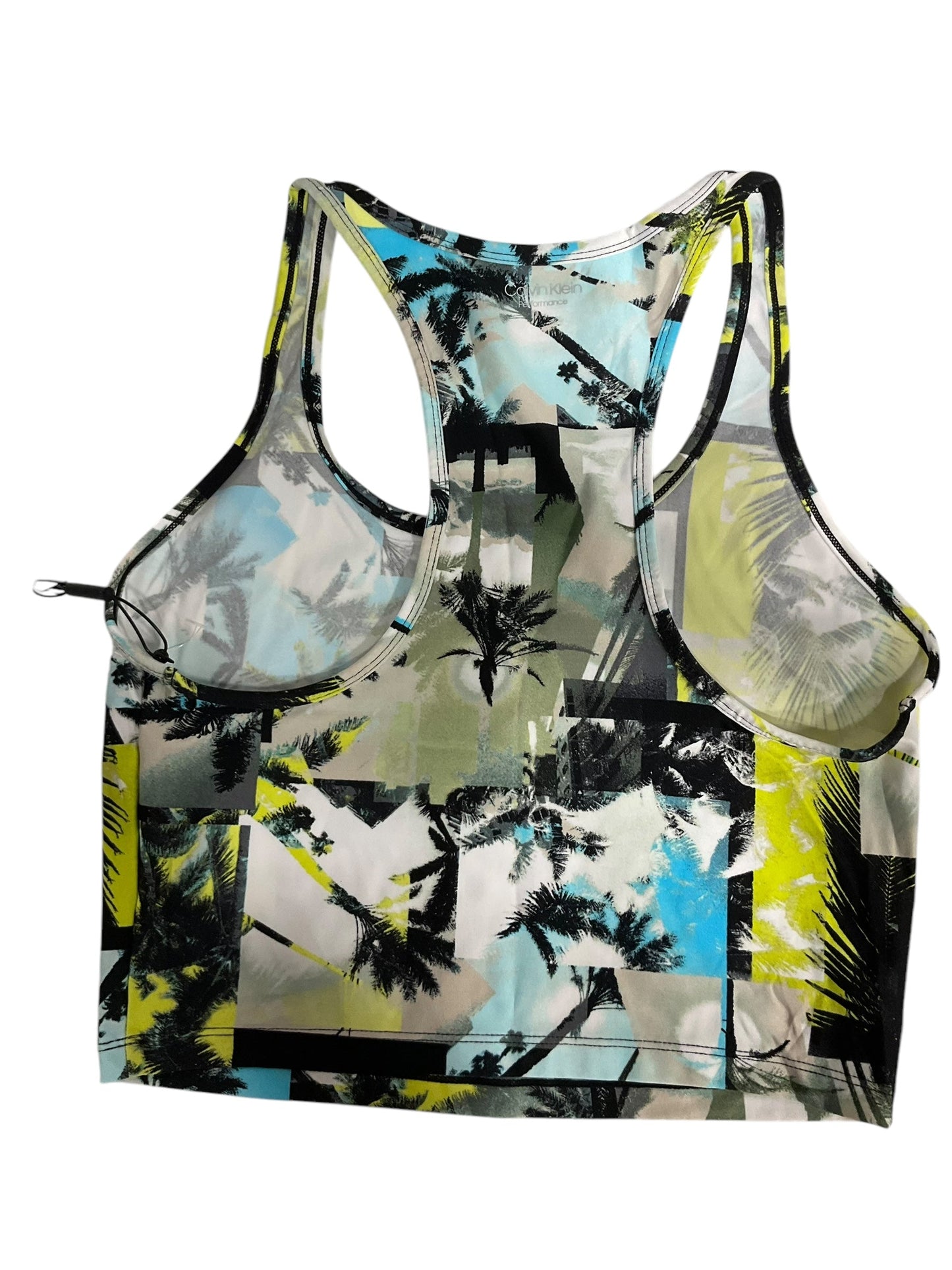 Athletic Tank Top By Calvin Klein Performance In Green & White, Size: L