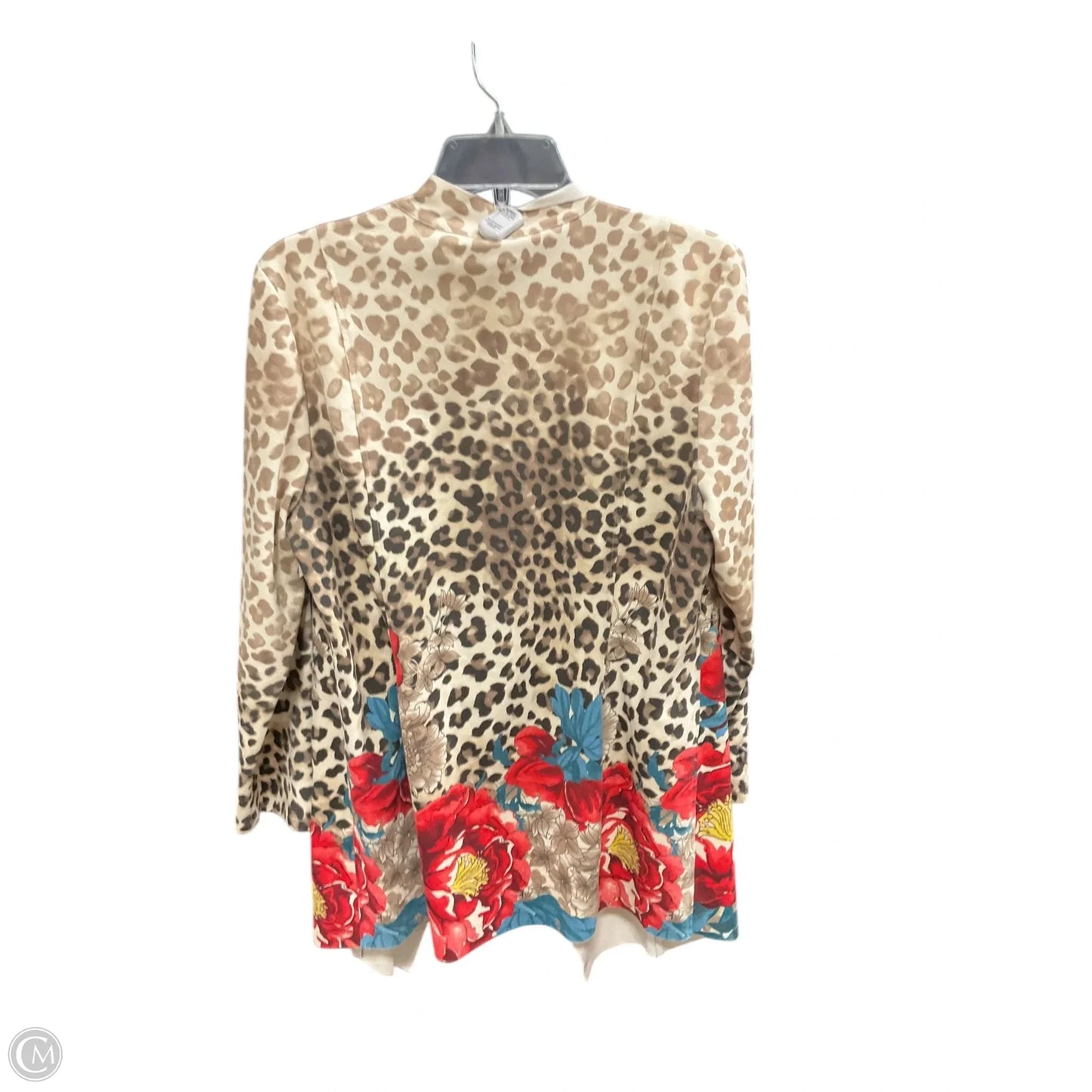 Sweater Cardigan By Chicos In Leopard Print, Size: M
