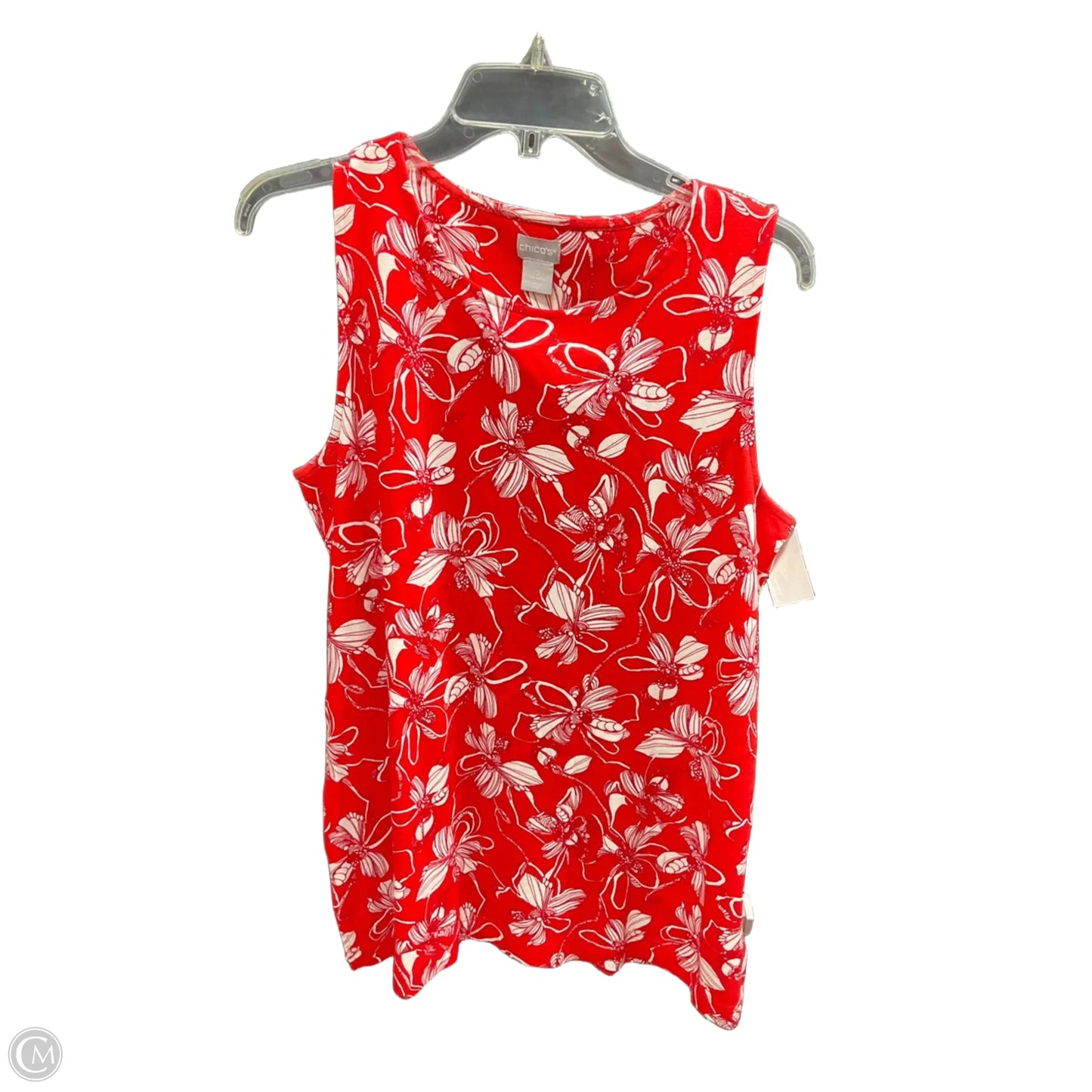 Top Sleeveless By Chicos In Red, Size: L