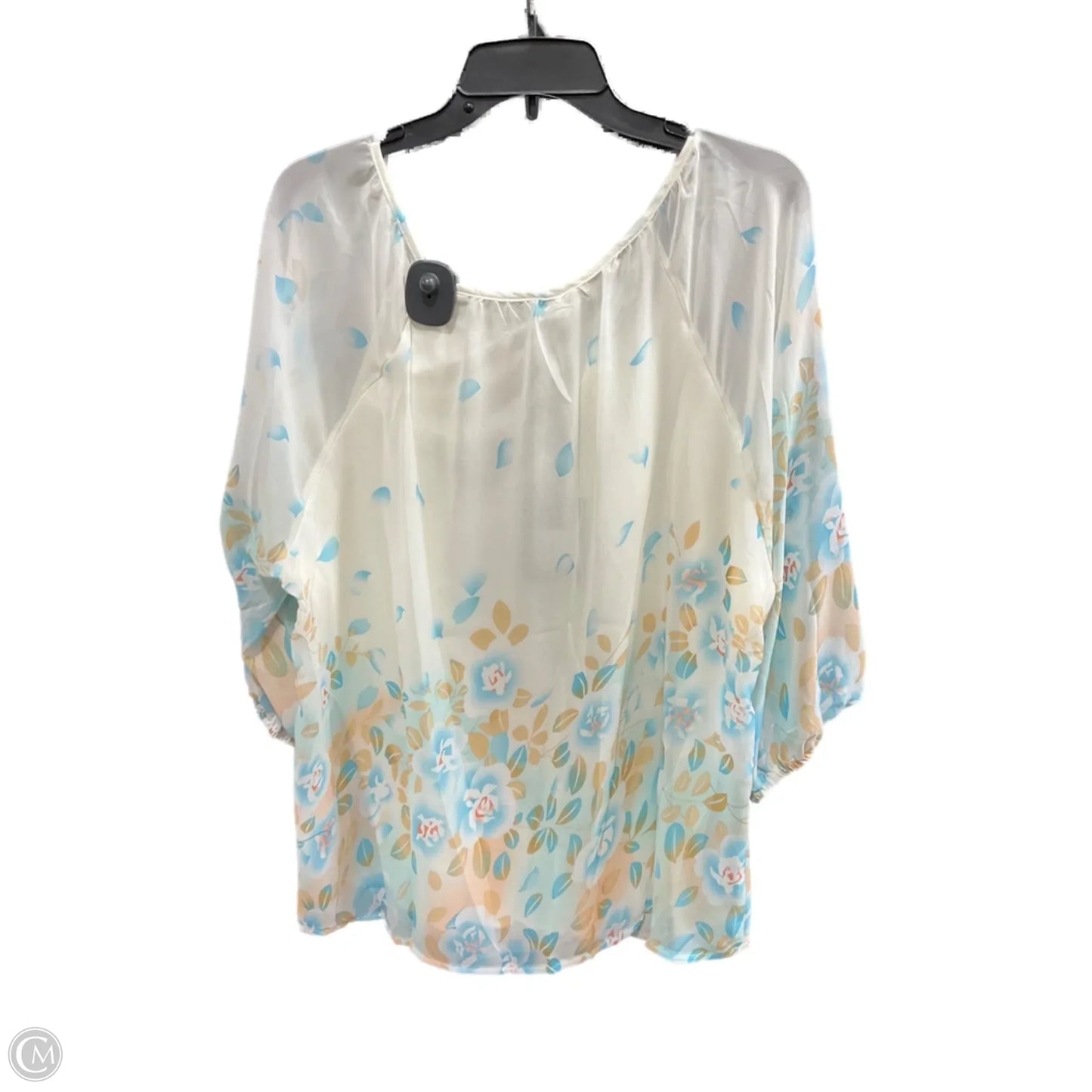 Top 3/4 Sleeve By Clothes Mentor In Cream, Size: 2x