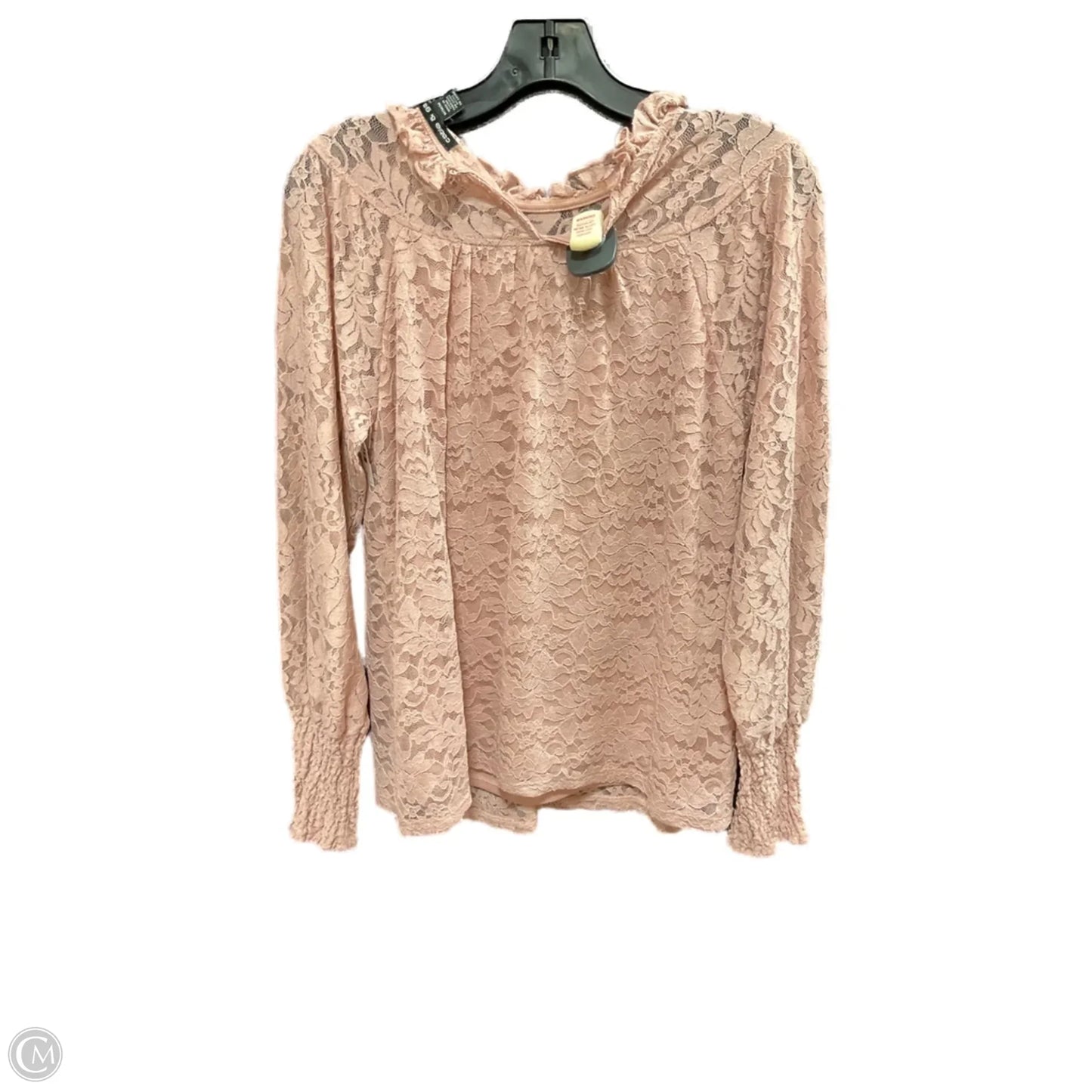 Top Long Sleeve By Cable And Gauge In Pink, Size: M