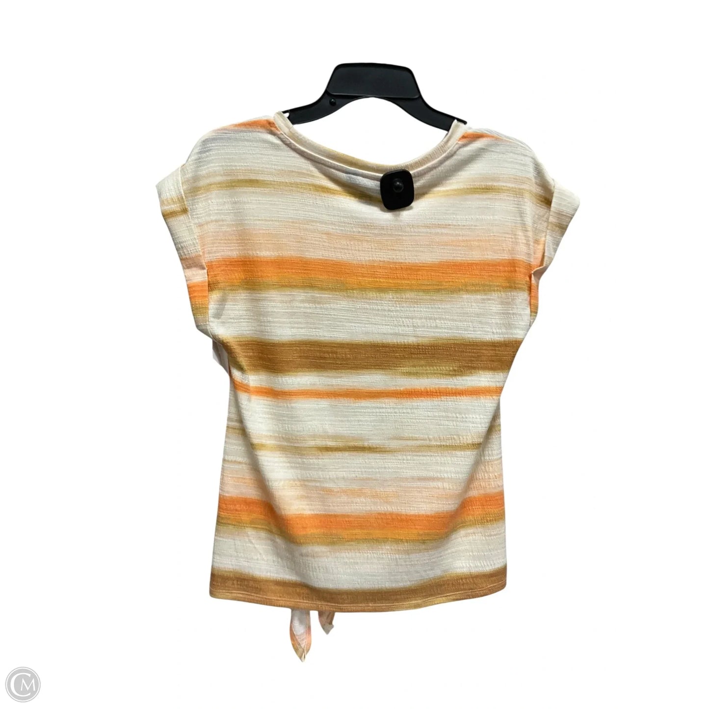 Top Short Sleeve By Simply Vera In Orange & White, Size: S