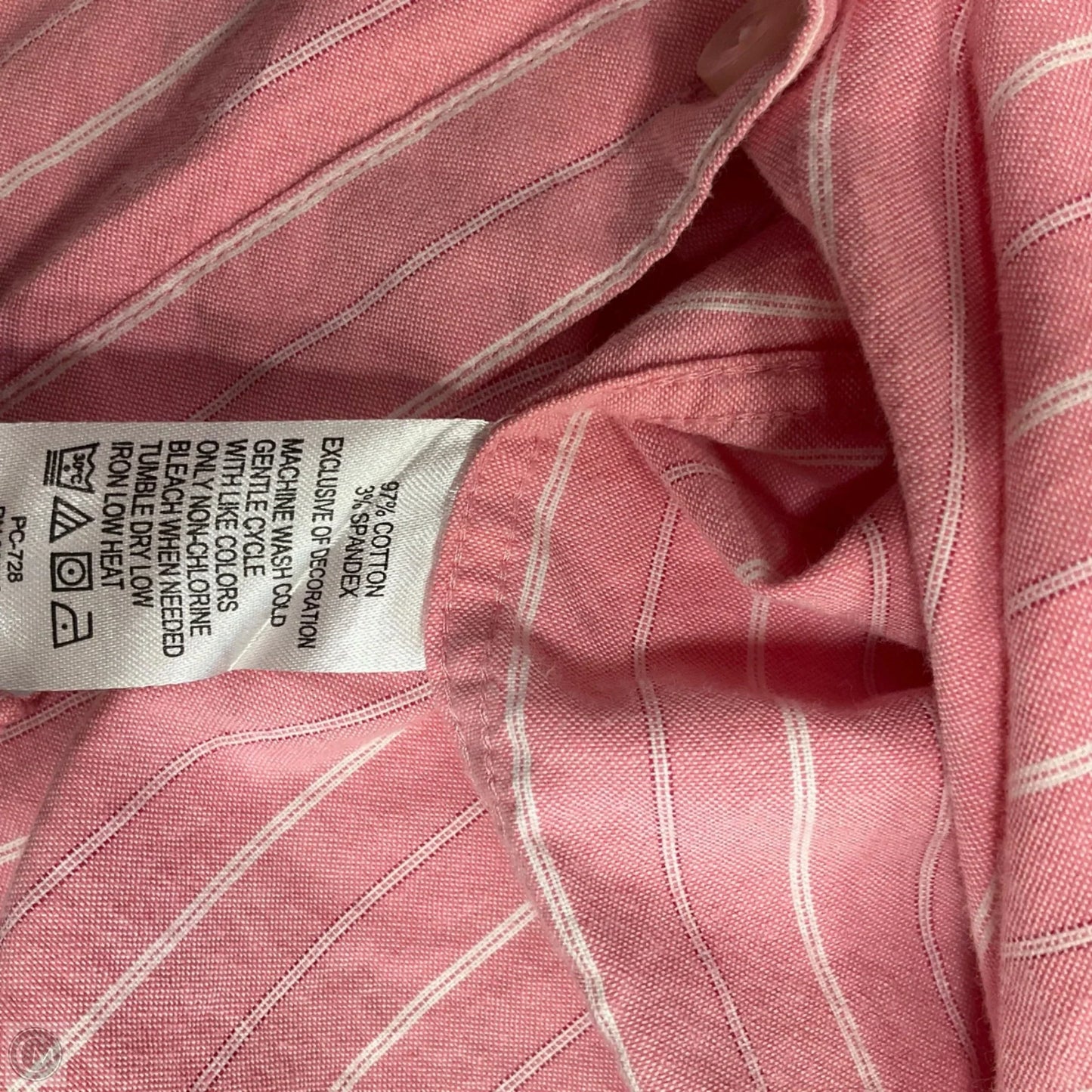 Blouse Long Sleeve By Izod In Pink, Size: L