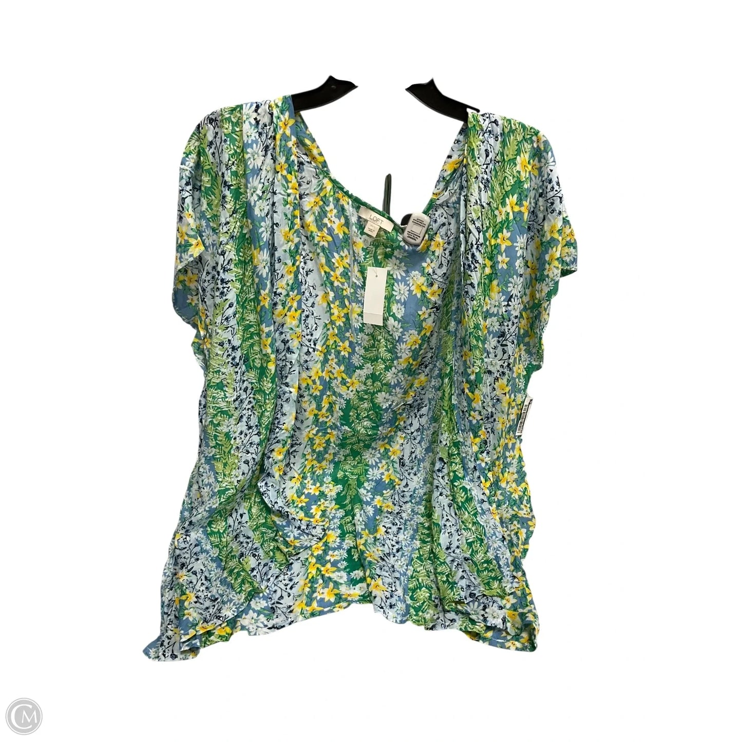 Shawl By Loft In Green & Yellow, Size: Xs