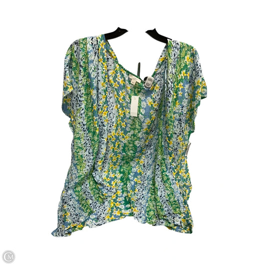 Shawl By Loft In Green & Yellow, Size: Xs