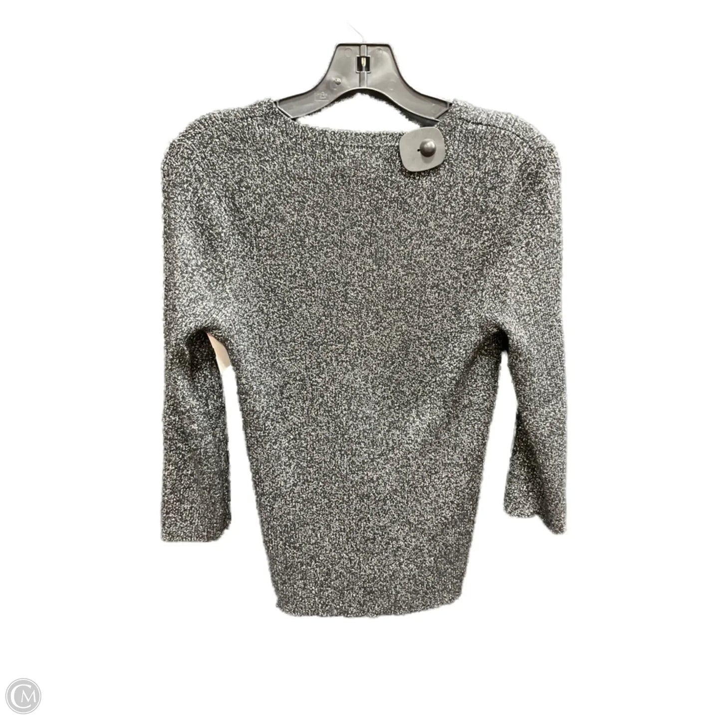 Top Long Sleeve By Jones New York In Black & Silver, Size: M