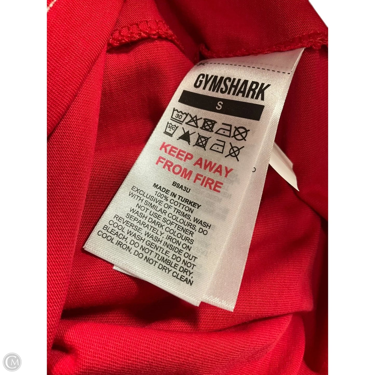 Athletic Top Short Sleeve By Gym Shark In Red & White, Size: S