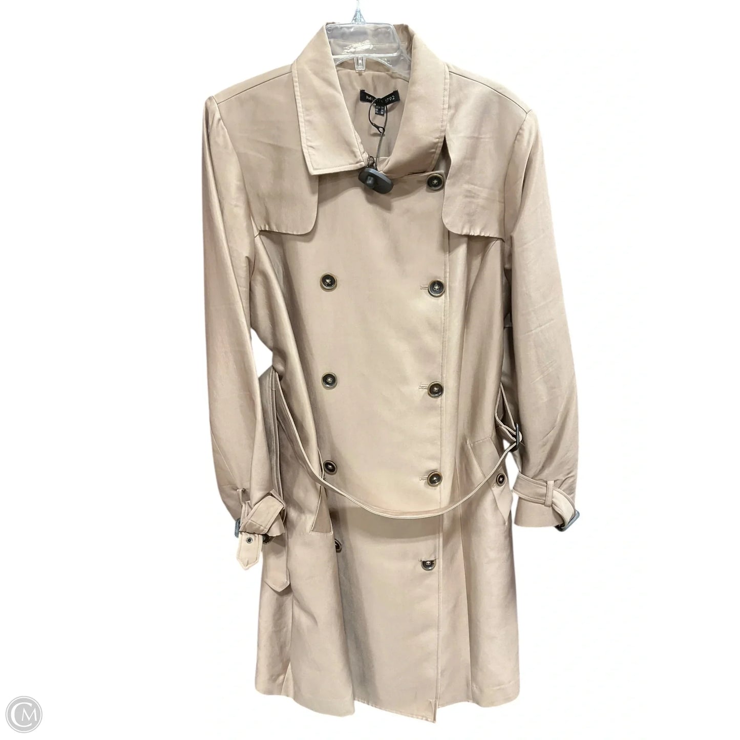 Coat Trench Coat By Clothes Mentor In Tan, Size: 3x