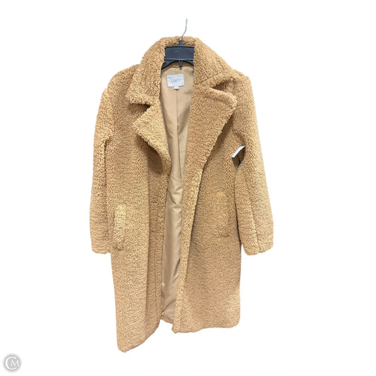 Coat Faux Fur & Sherpa By Loft In Tan, Size: Xs